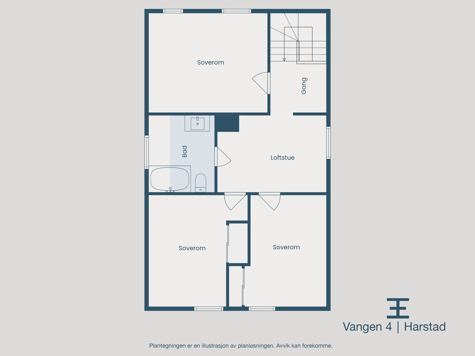 Plantegning loftsetasje Galleribilde