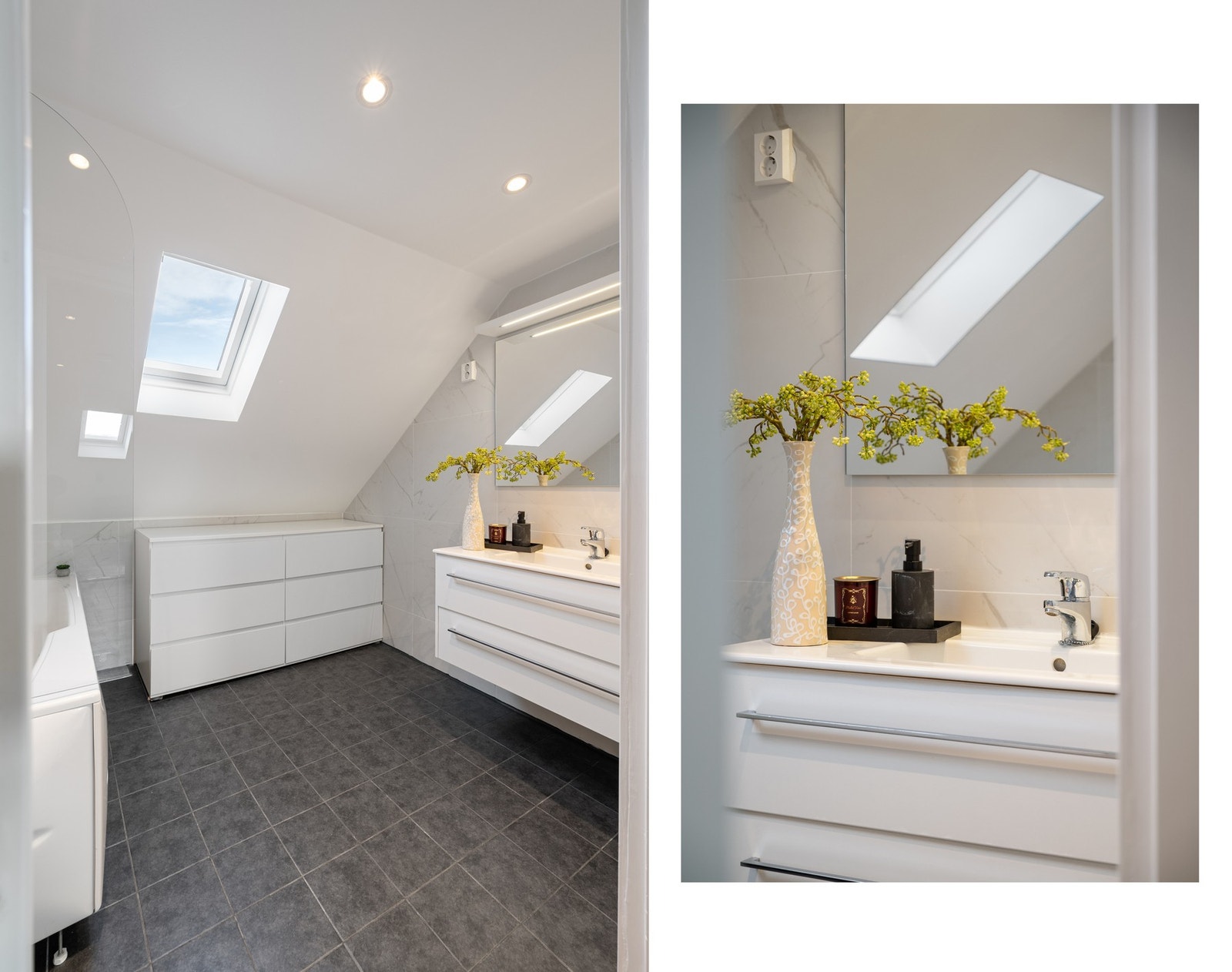 Lyst og pent bad som er oppgradert i 2024 Galleribilde