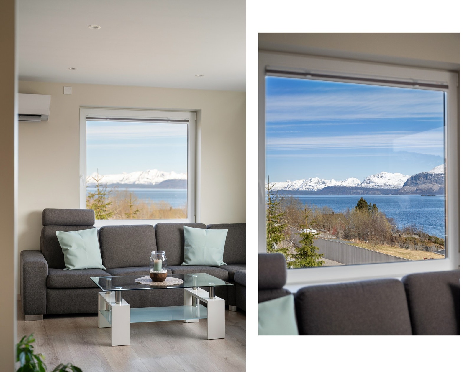 Strålende utsikt kan nytes fra flere steder, her fra sofaen! Galleribilde