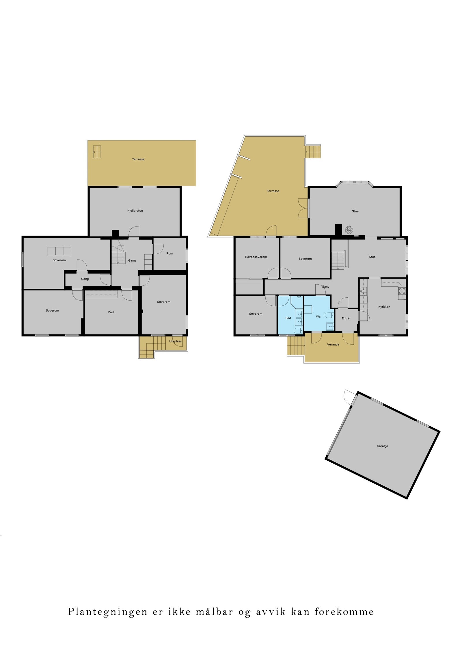 Veiledende plantegning begge plan. Galleribilde