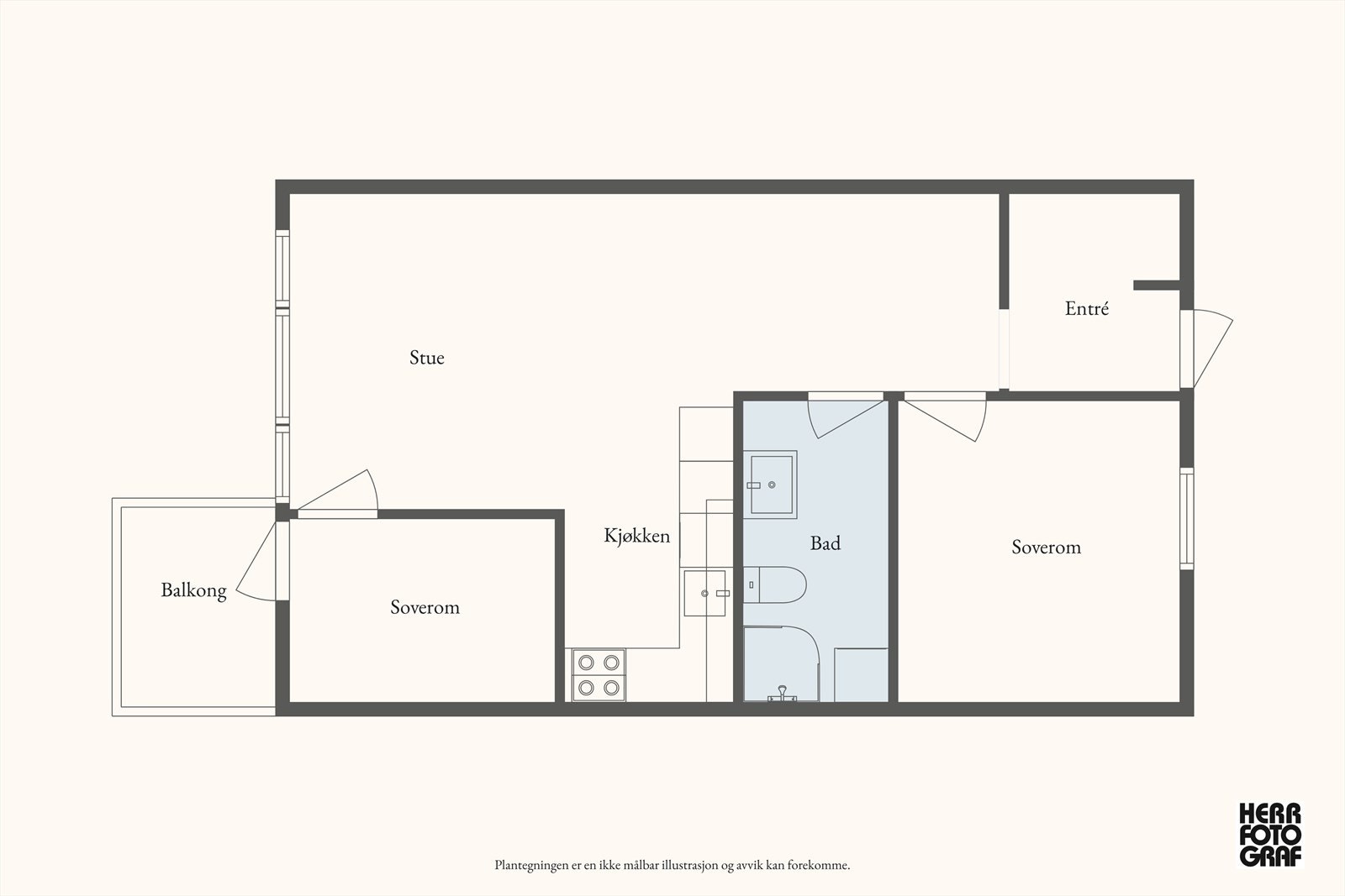Planskisse | Boligen har en fin beliggenhet i byggets 2. etasje. Galleribilde