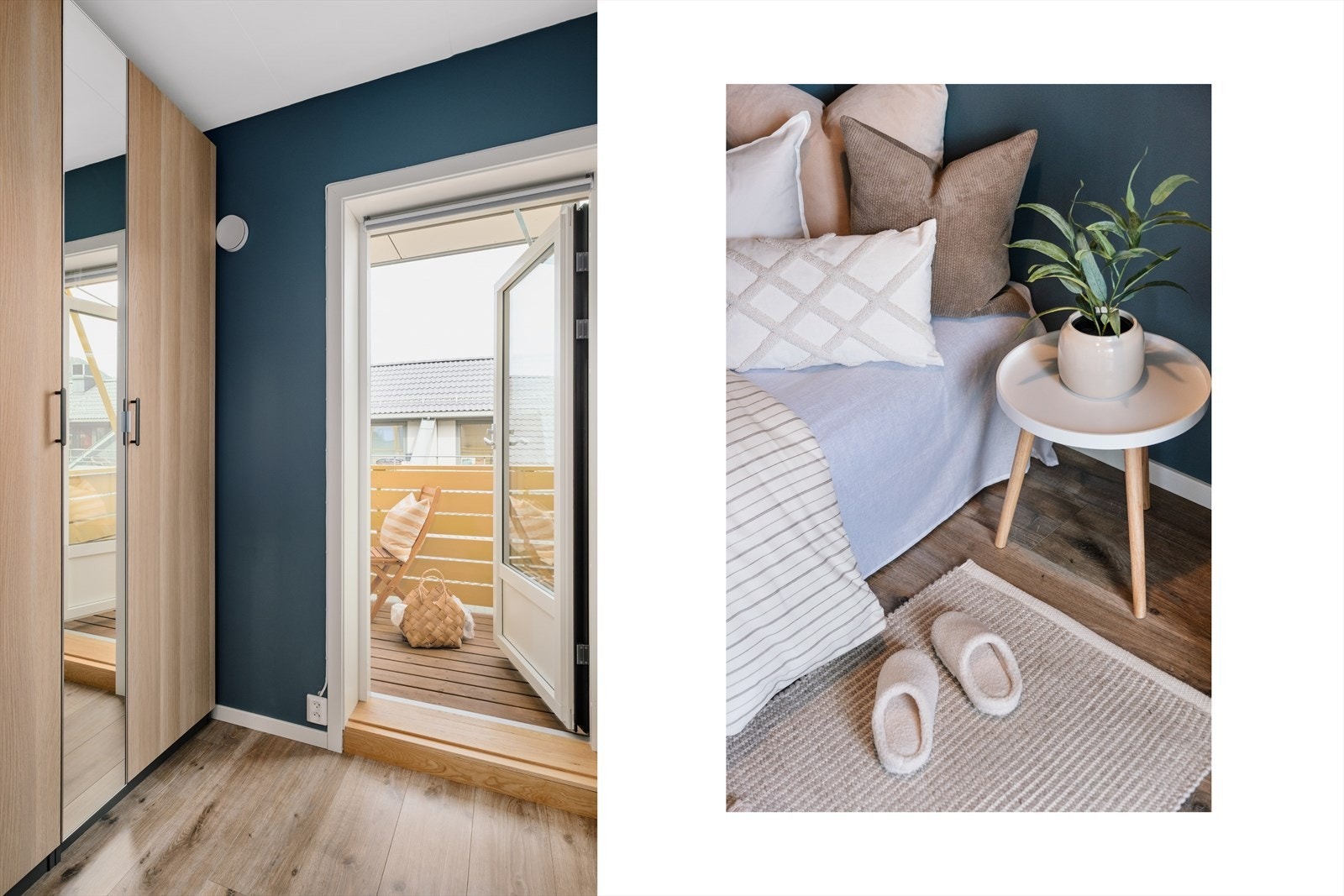 Soverom 2 med tilkomst til balkong. Galleribilde