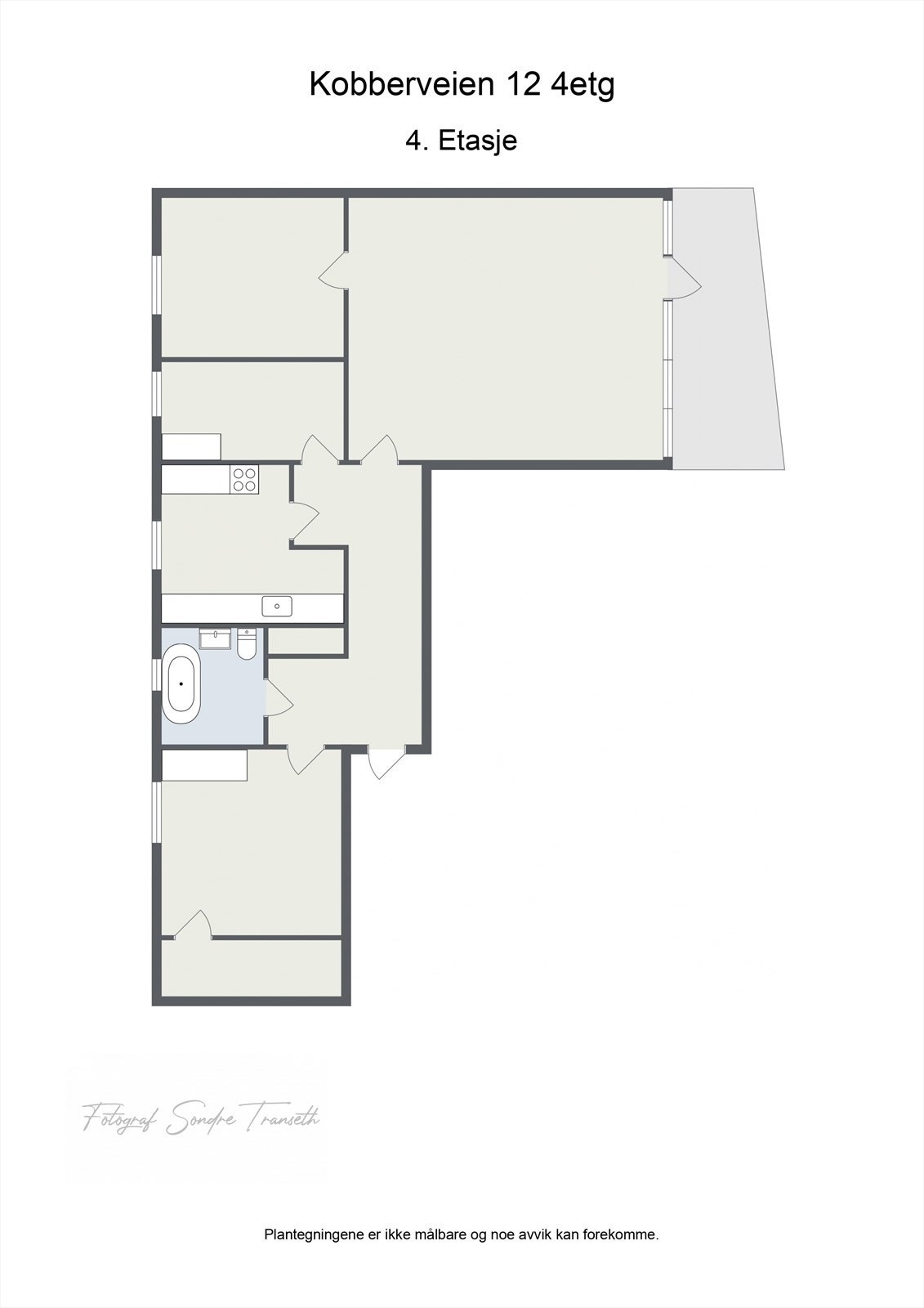 Planløsning 5.etg.: Entre, soverom 1, innvendig bod, kjøkken, soverom 2, stue med tilkomst til balkong, samt soverom 3. I tillegg medfølger det bod i byggets underetg. Galleribilde