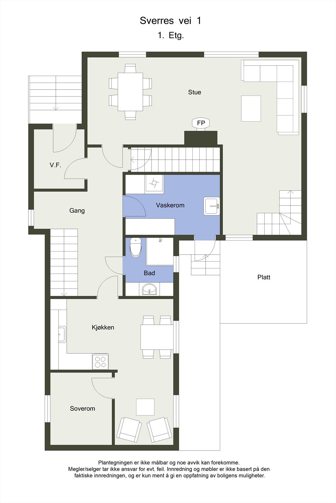 Planskisse 2D - 1.Etasje Galleribilde