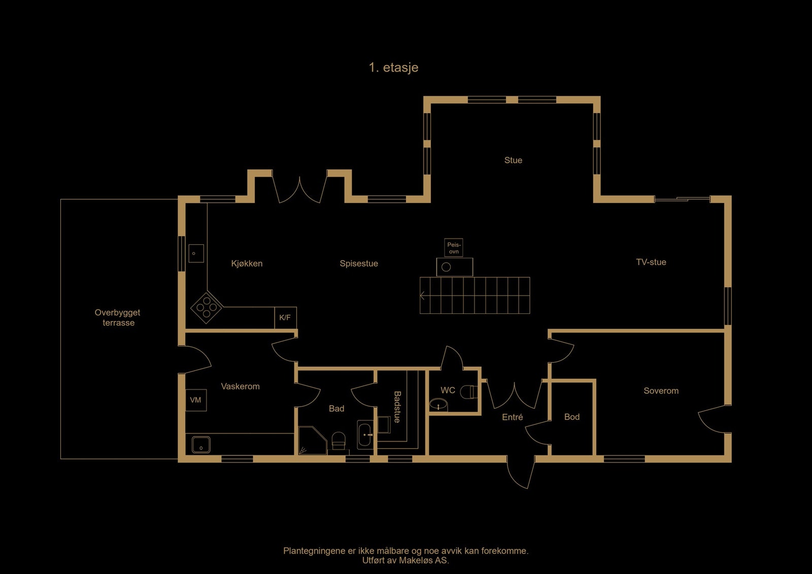 Plantegning 1. etasje (illustrasjon, avvik kan forekomme). Galleribilde