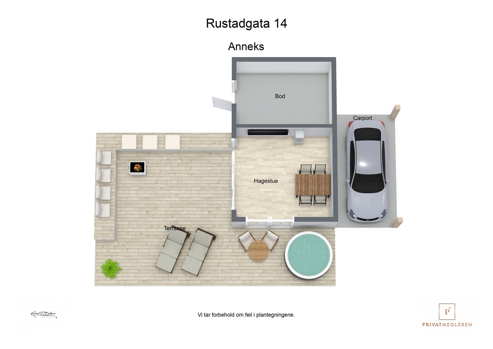 3 D plantegning Uthus/utestue Galleribilde