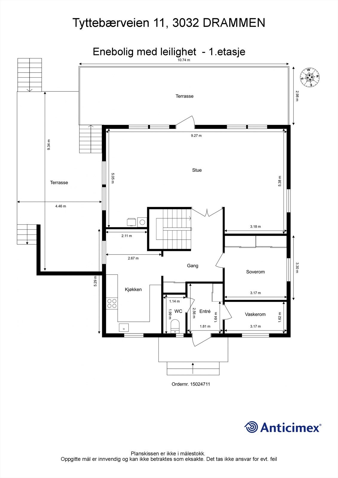 Plantegning 1. etasje Galleribilde