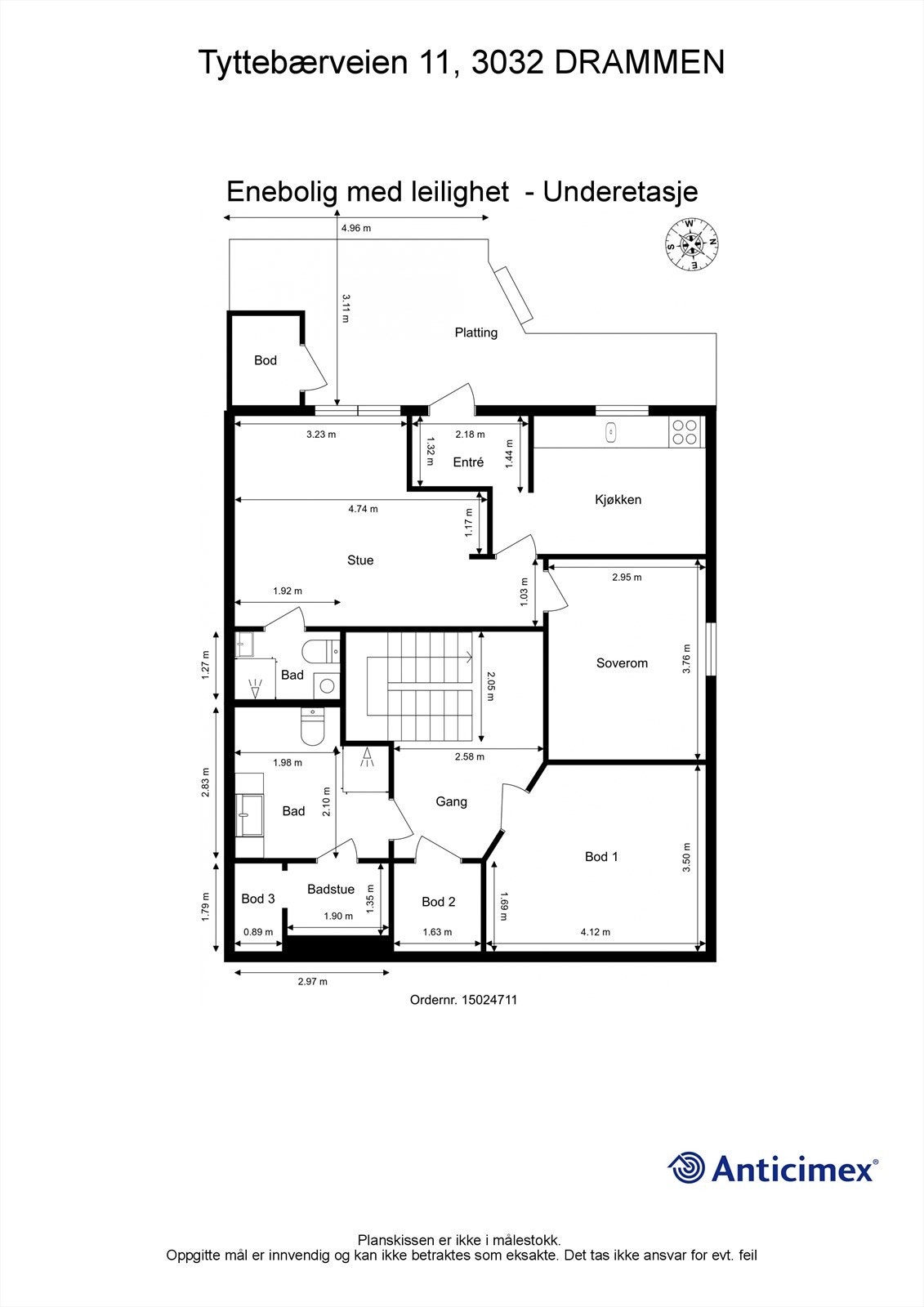 Plantegning underetasje Galleribilde
