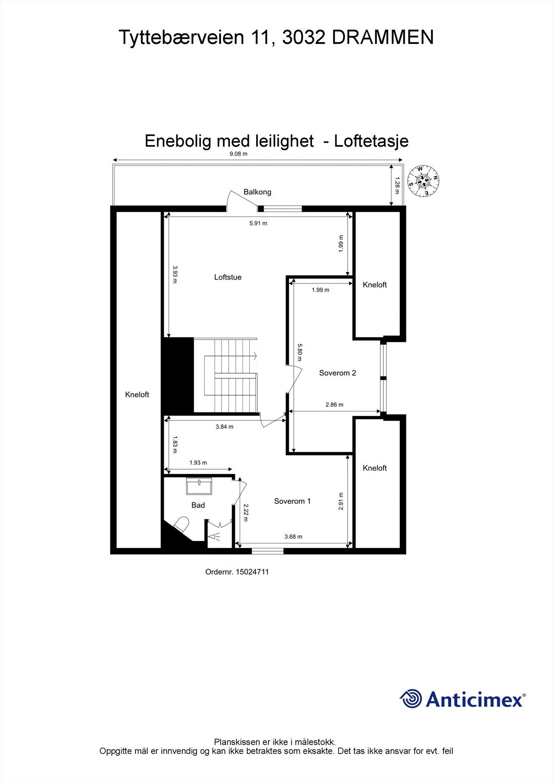 Plantegning loftetasje Galleribilde