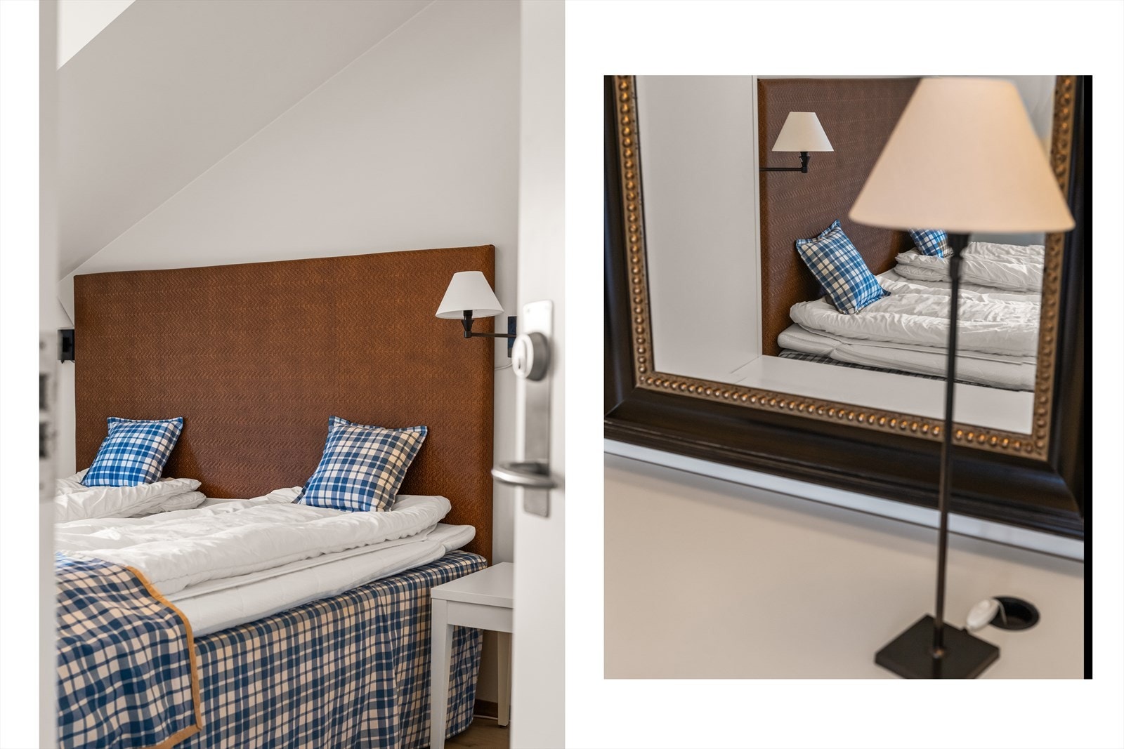 Det er tre gode soverom fordelt slik at det er et i hovedetasjen og to i toppetasjen. Galleribilde