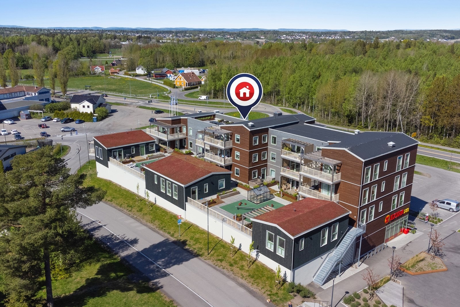 Leilgiheten ligger gunstig plassert i 2. etaje i nytt leilighetsbygg fra 2023. Galleribilde