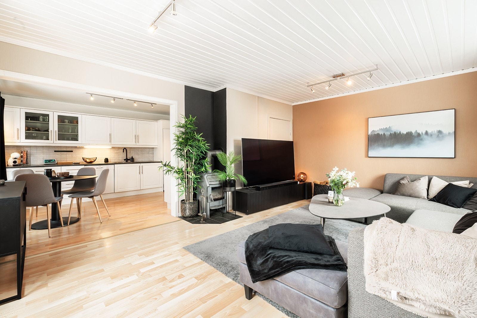 1. etg består av vindfang, gang, stue, kjøkken og trapperom Galleribilde