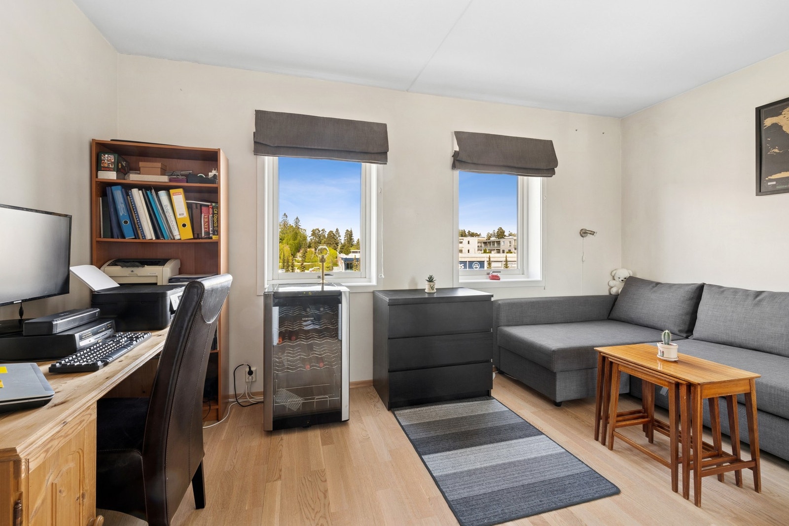 Det første soverommet er opprinnelig to soverom, men i dag gjort om til et. Galleribilde