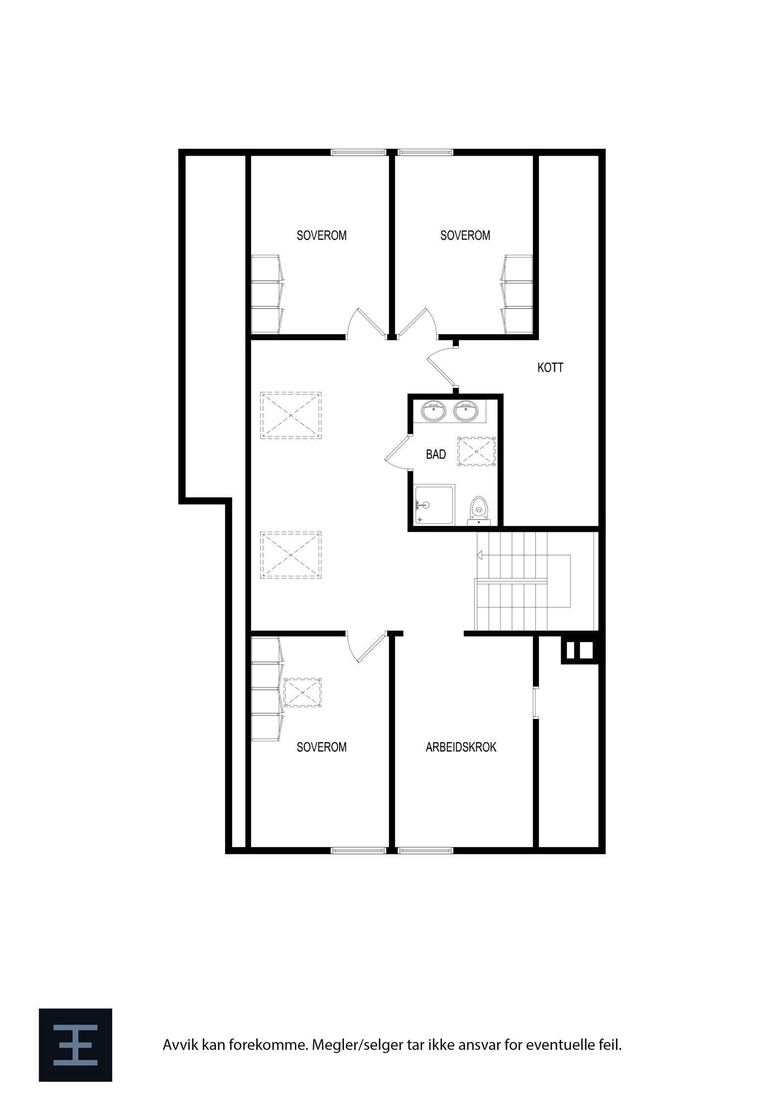 Plantegning - Loft. Galleribilde