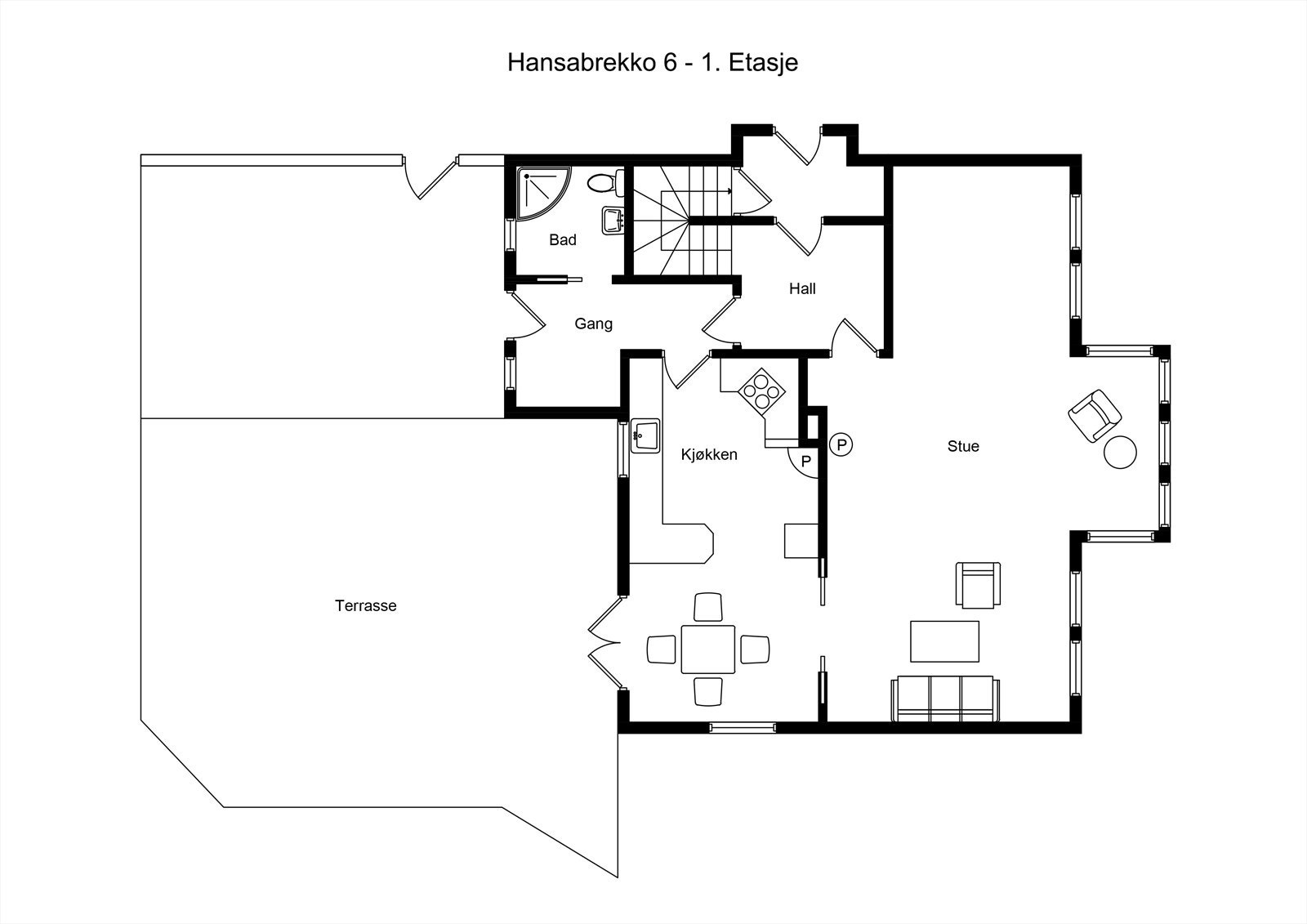 - Plantegning 1.etg. - Galleribilde