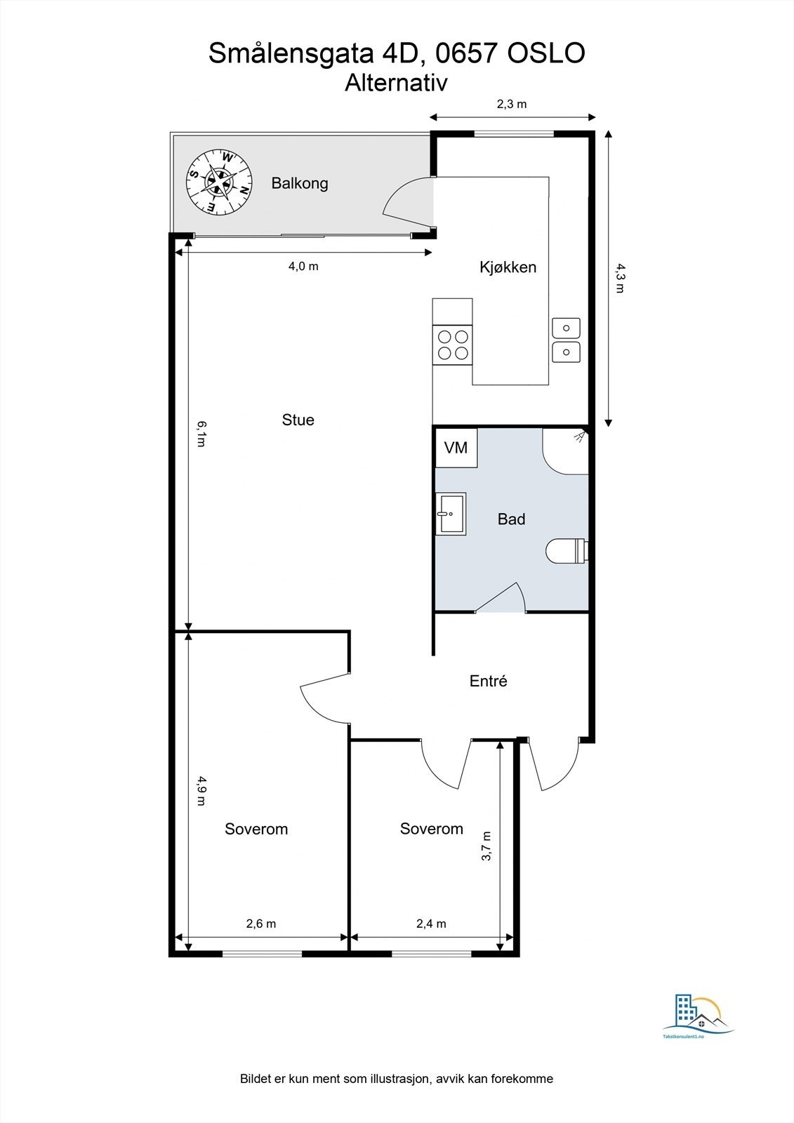 Alternativ planløsning som er blitt gjort i blokka Galleribilde
