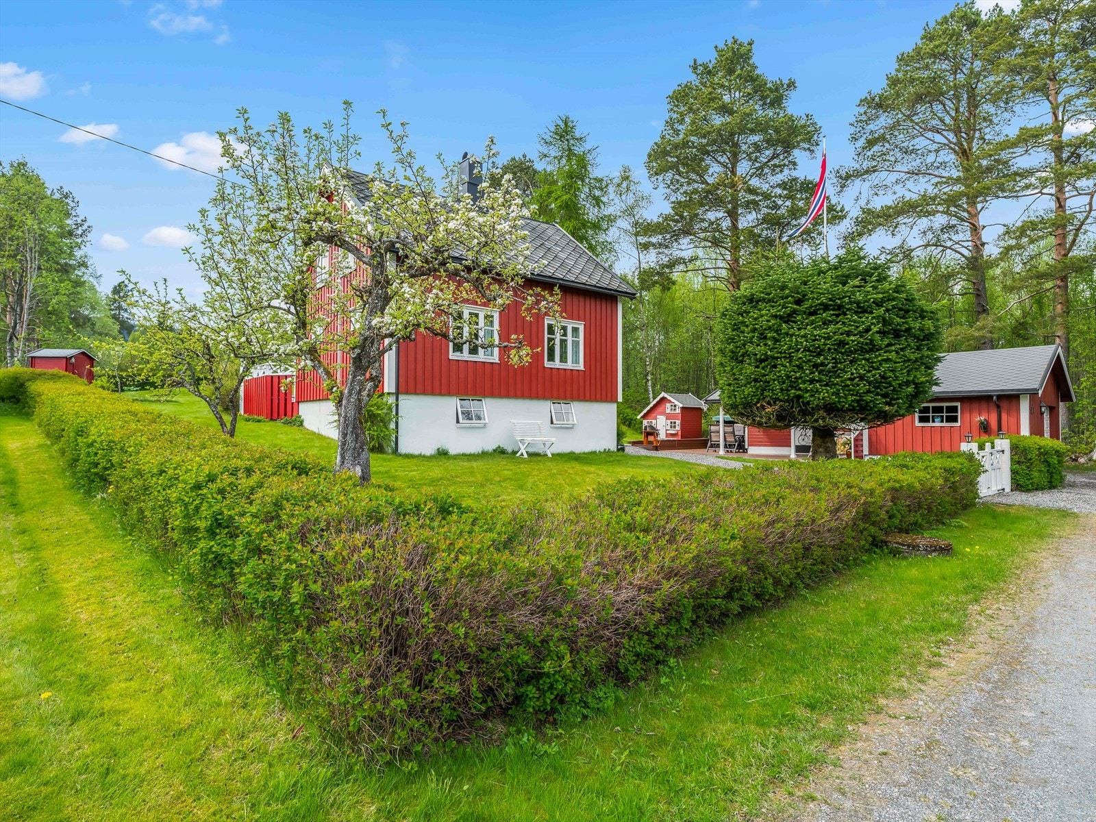 Tomten har gjerde/hekk rundt Galleribilde