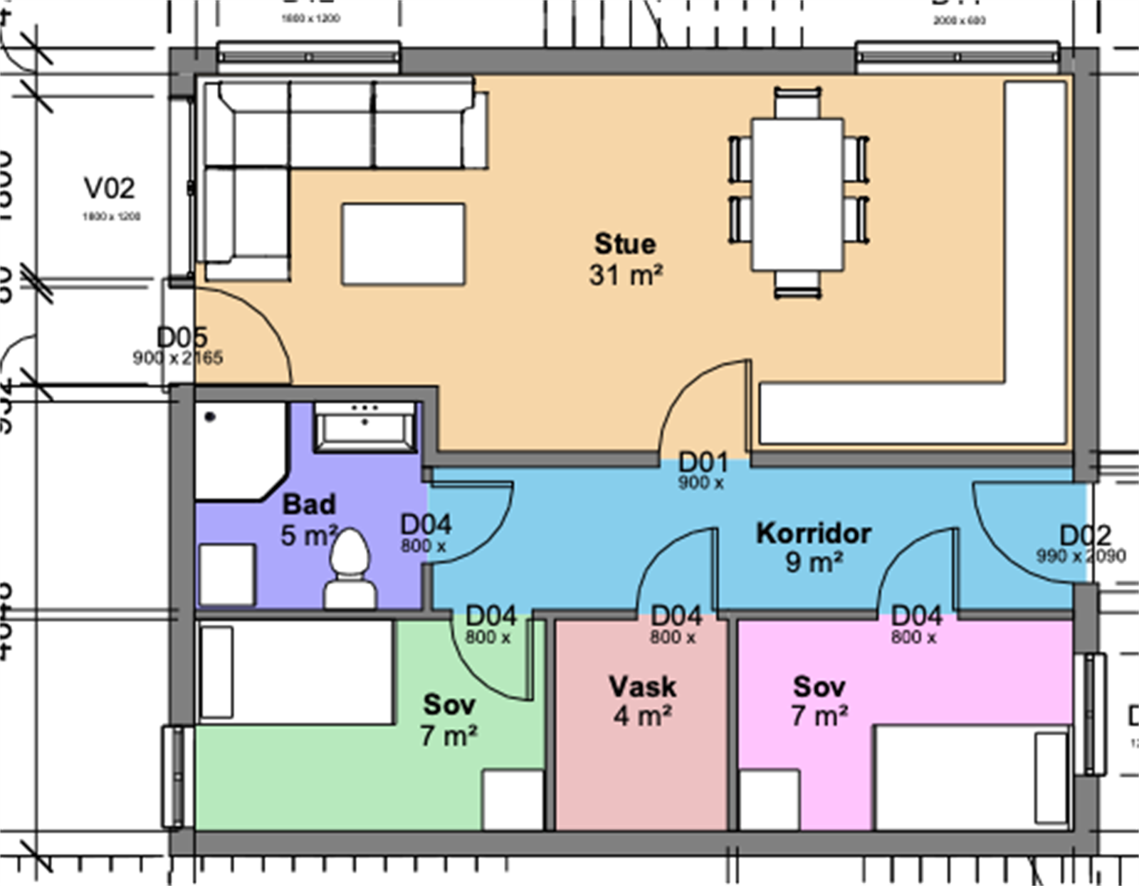 Arealberegningen på plantegningen kan ikke legges til grunn, Se arealoppmåling som ligger vedlagt Galleribilde