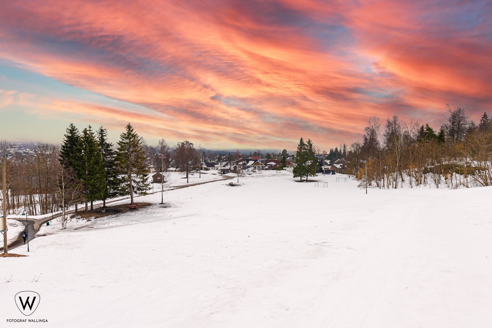 Løvåsjordet ligger i nærheten med en flott akebakke om vinteren. Galleribilde