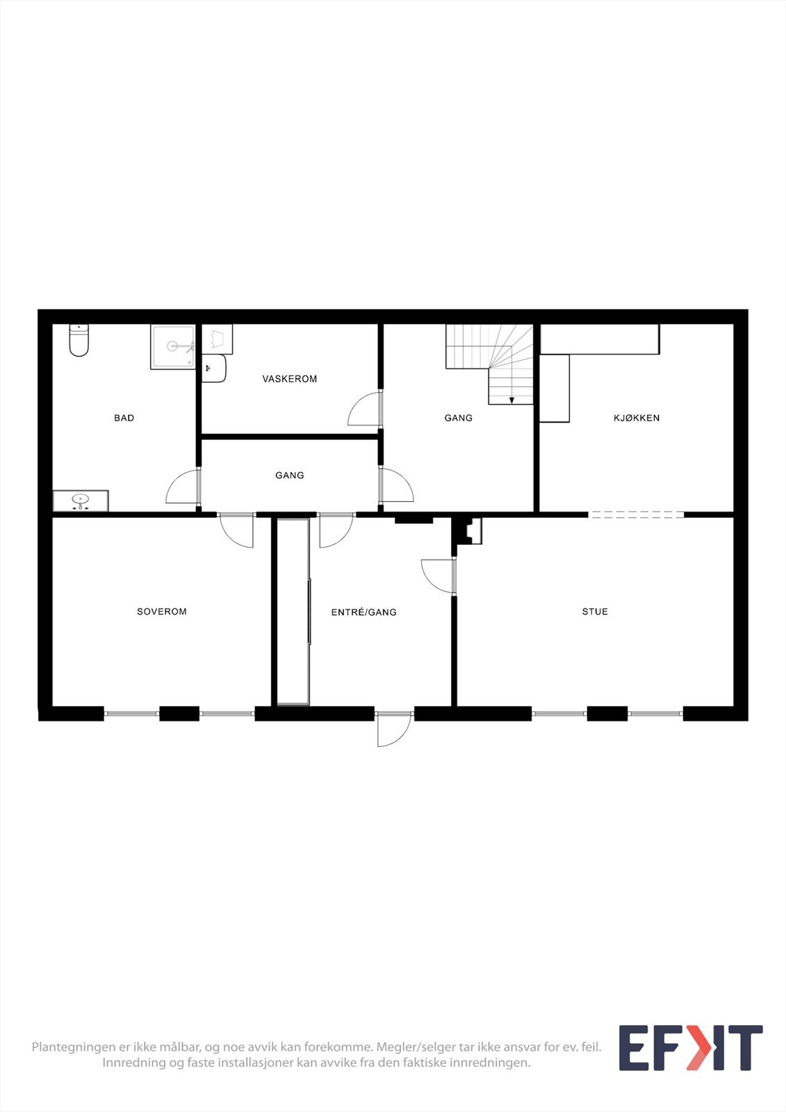 Planteikning u.etg. Deler av etasjen er pr. idag utleigd for kr. 5 000,- pr. mnd. eks. straum. Galleribilde