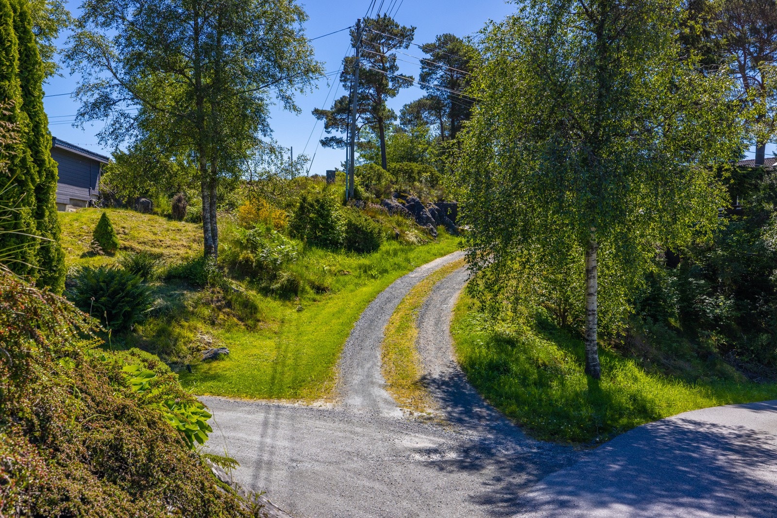 Det er opparbeidet vei på tomten i dag, som går inn til naboen. Galleribilde