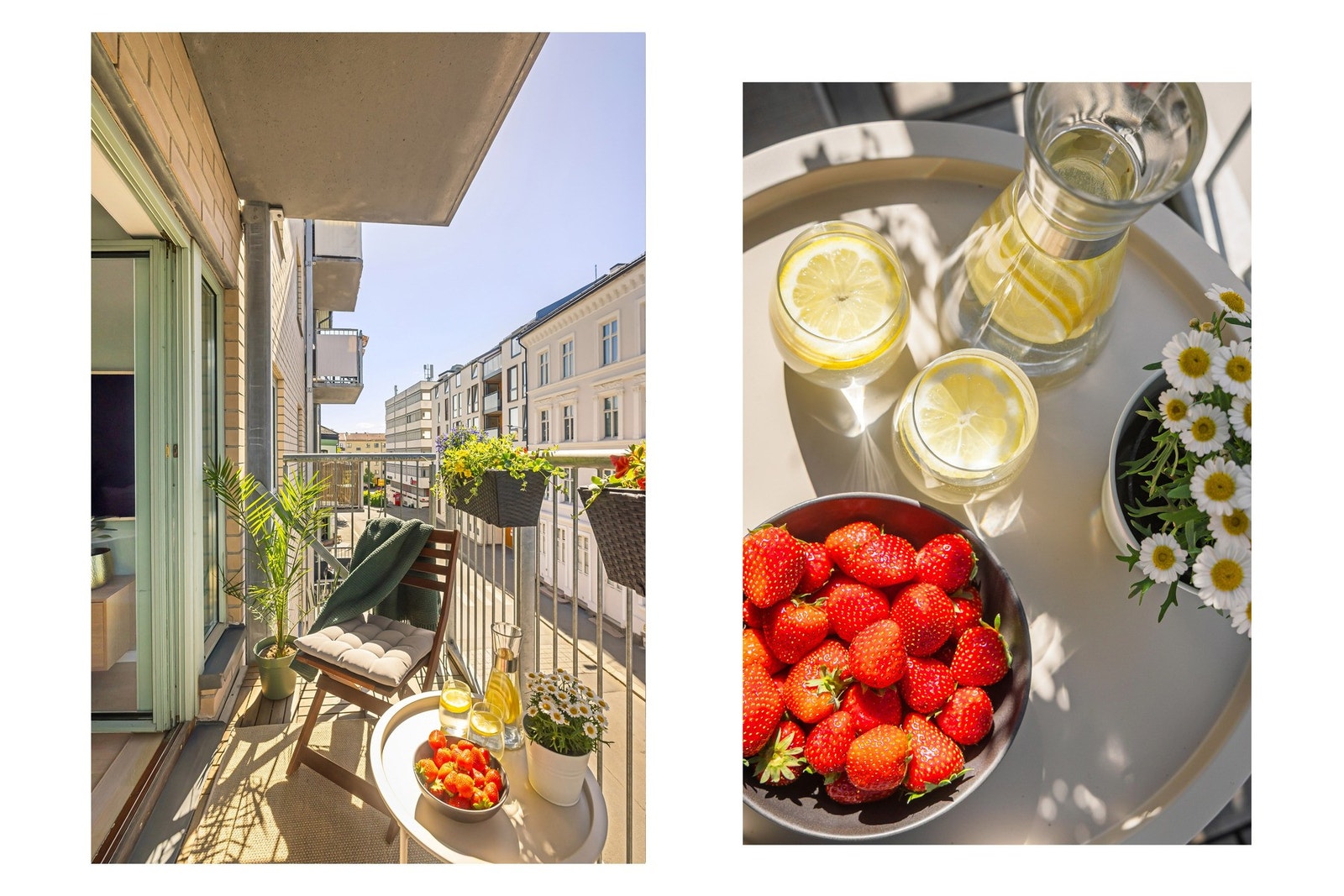 Balkongen har fin ettermiddagssol, fra cirka kl ett om sommeren. Galleribilde