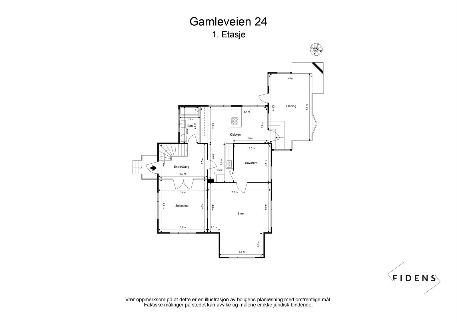 Plantegning 1. etasje Galleribilde