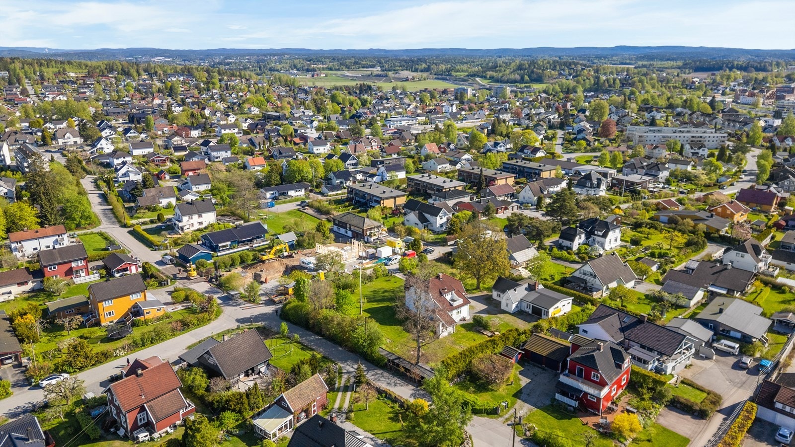 Dronefoto av nærområdet. Galleribilde