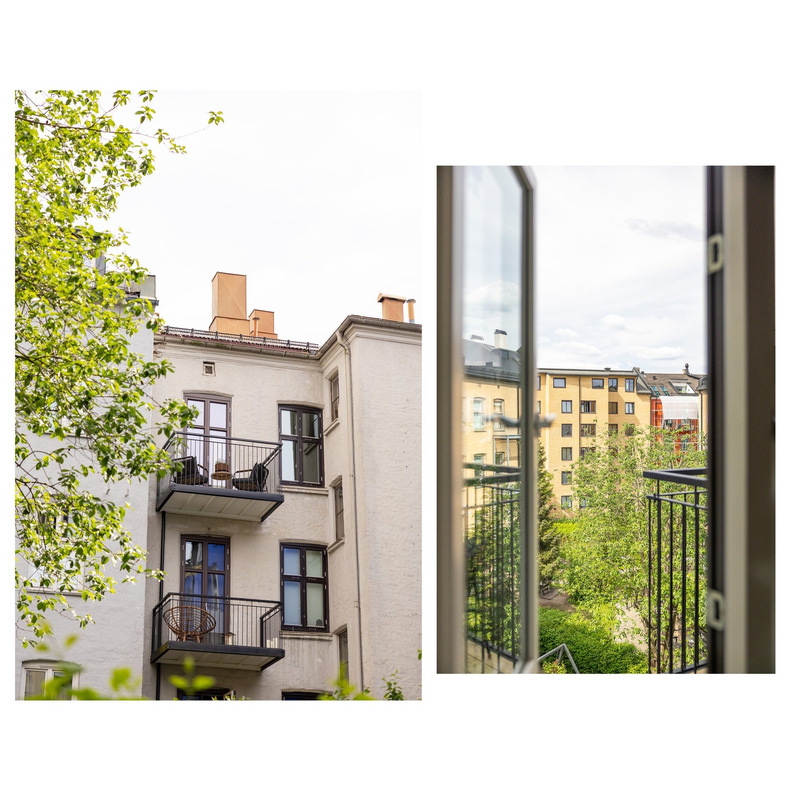 Høytliggende og tilbaketrukket balkong med hyggelig utsyn. Galleribilde