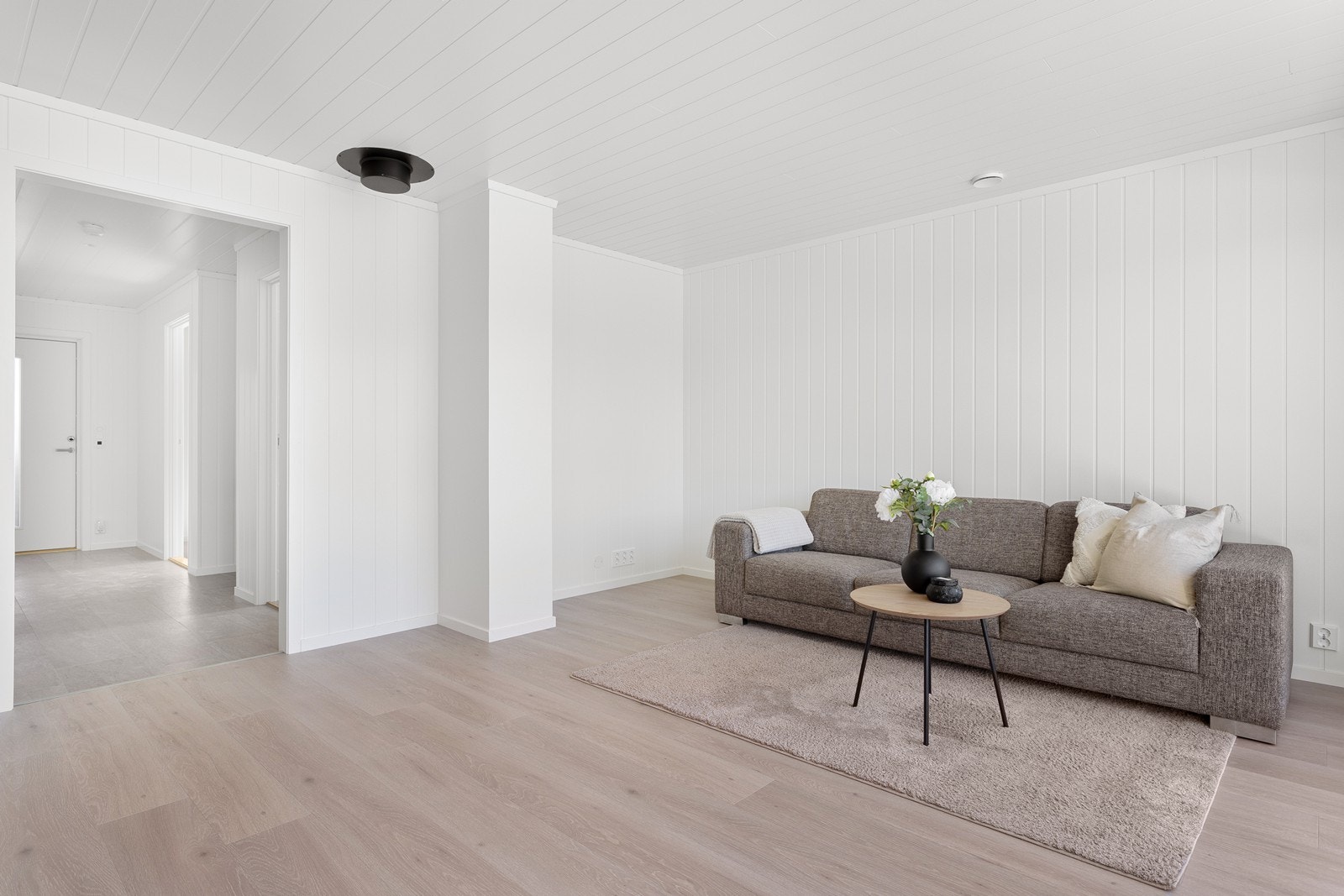 Det er klargjort for ildsted med pipe til innvendig himling Galleribilde