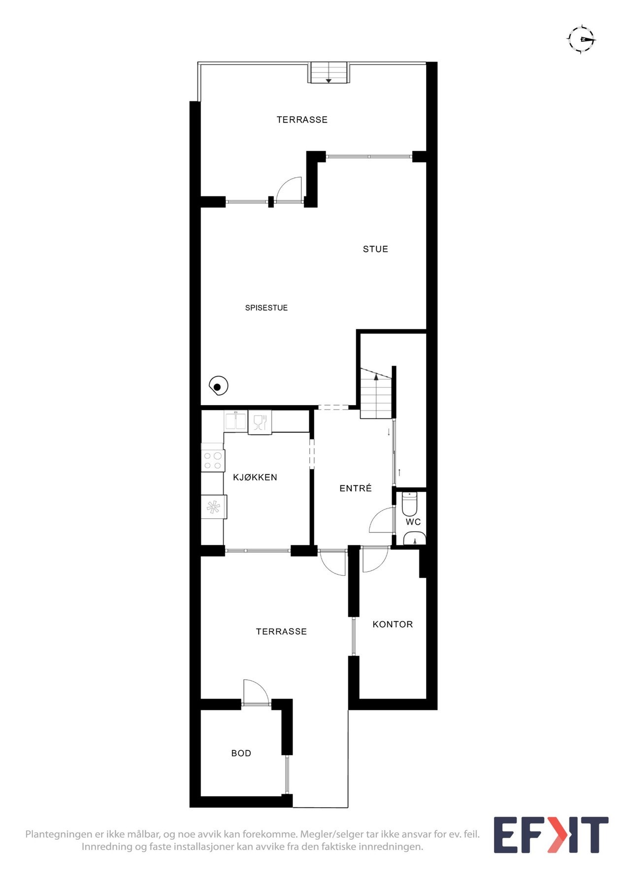 2D Plantegning - 1.etasje. Galleribilde