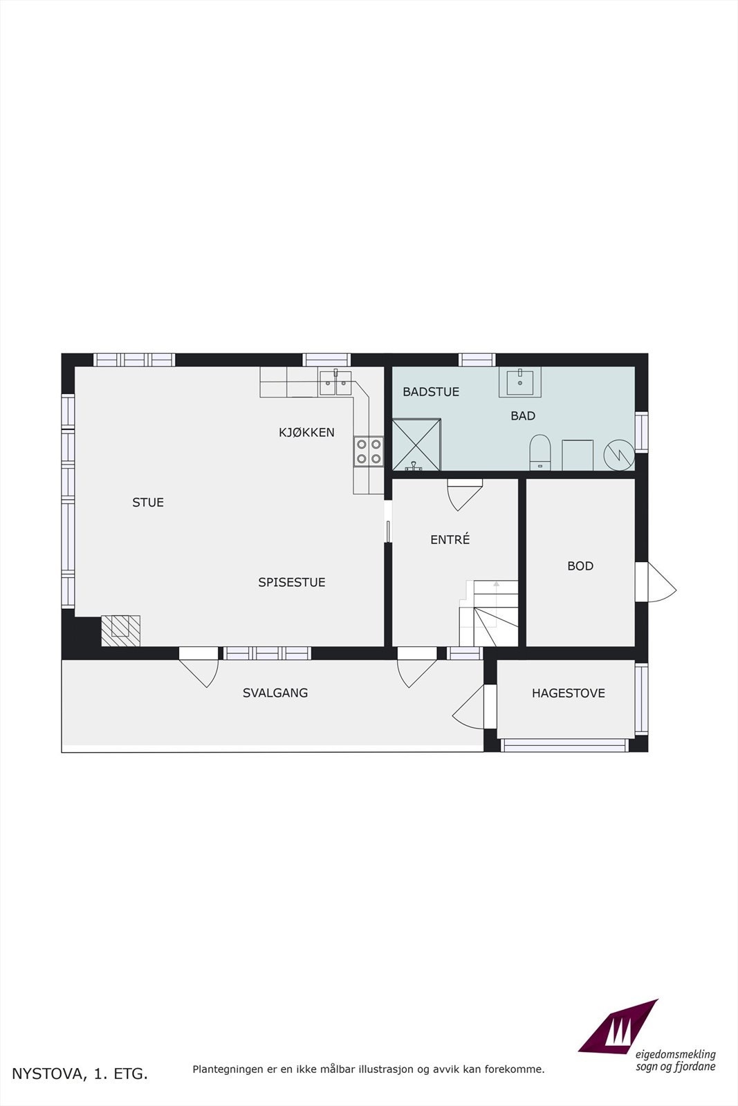 Planteikning 1. etasje - nyestova Galleribilde