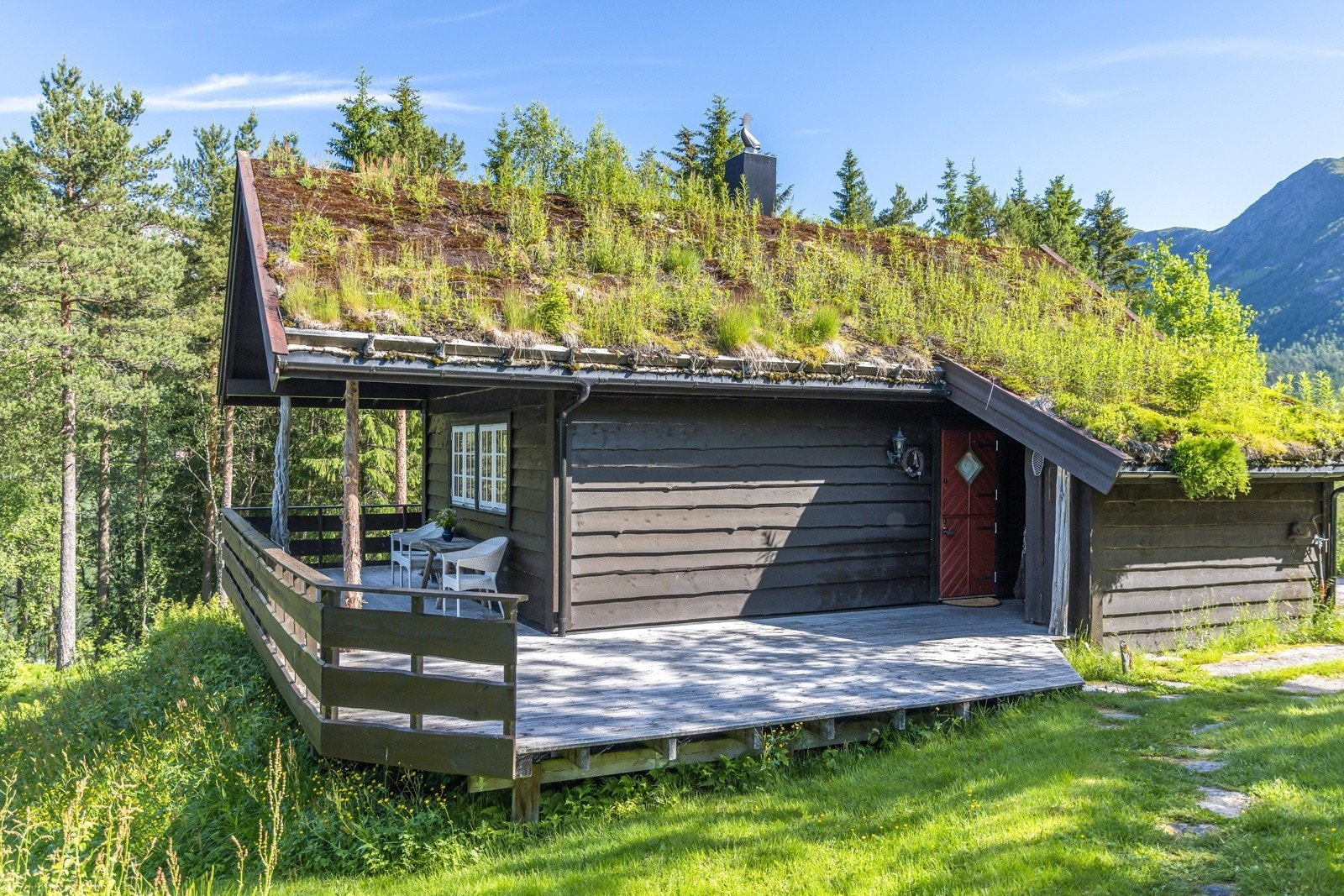 Ved inngangspartiet er det ei praktisk bod med servant, vamtvasstank, trykktank og sikringsskap Galleribilde