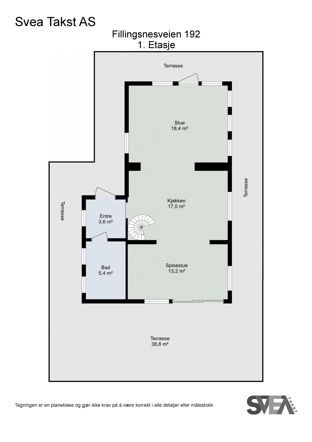 Planskisse 1 etg Galleribilde