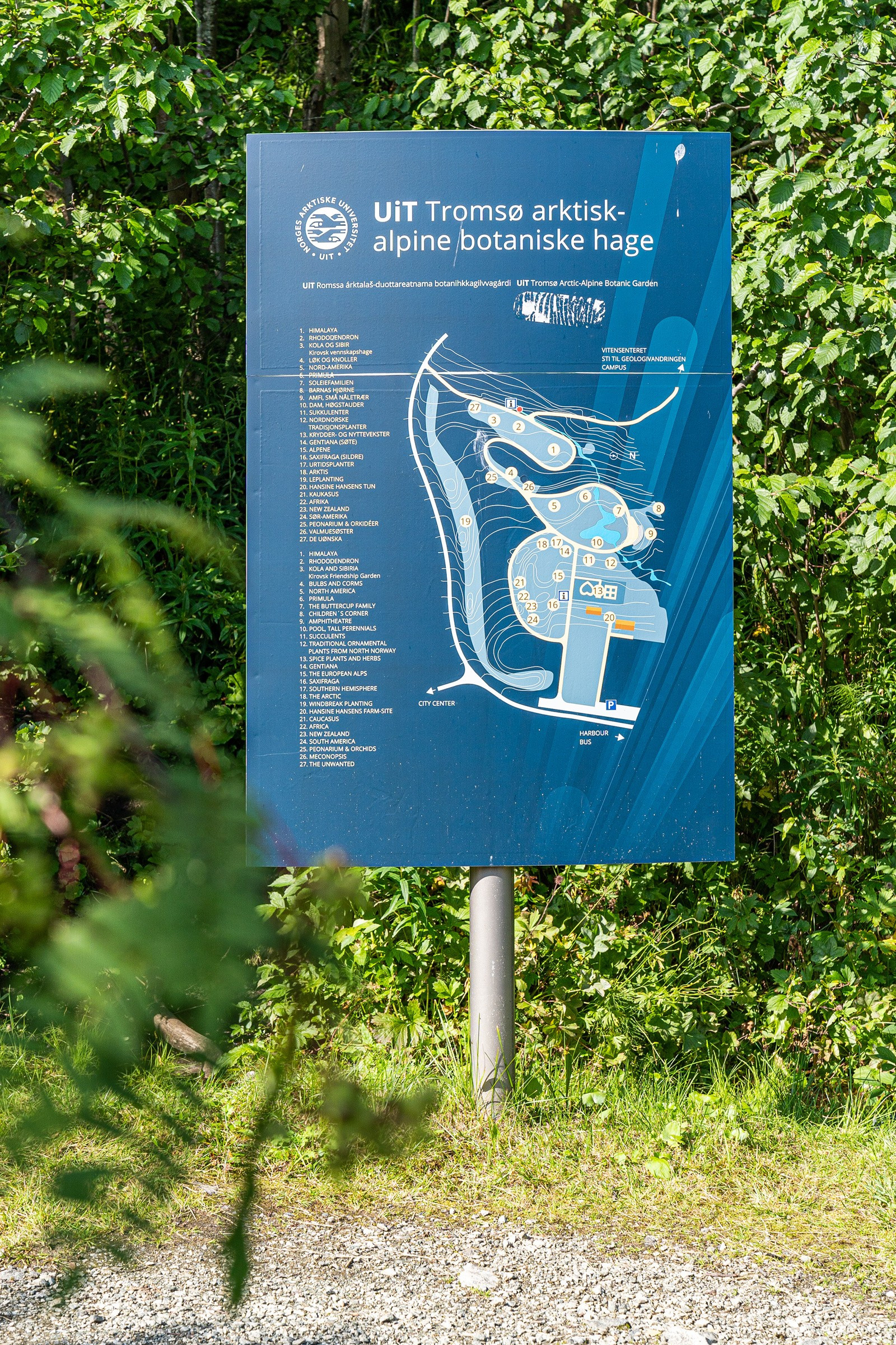 Rett over veien nærhet finner du den botaniske hagen som til og med cafe på sommertider.