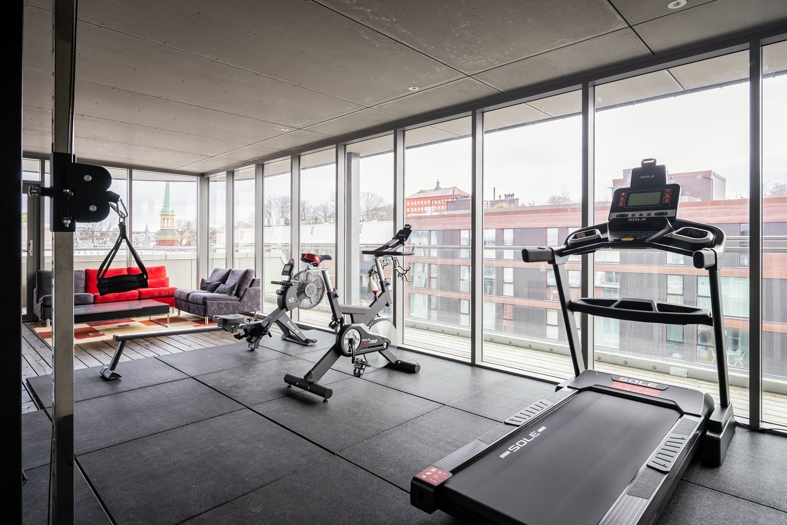 Sameiet disponerer også et eget treningsrom som kun er tilgjengelig for beboerne. Galleribilde