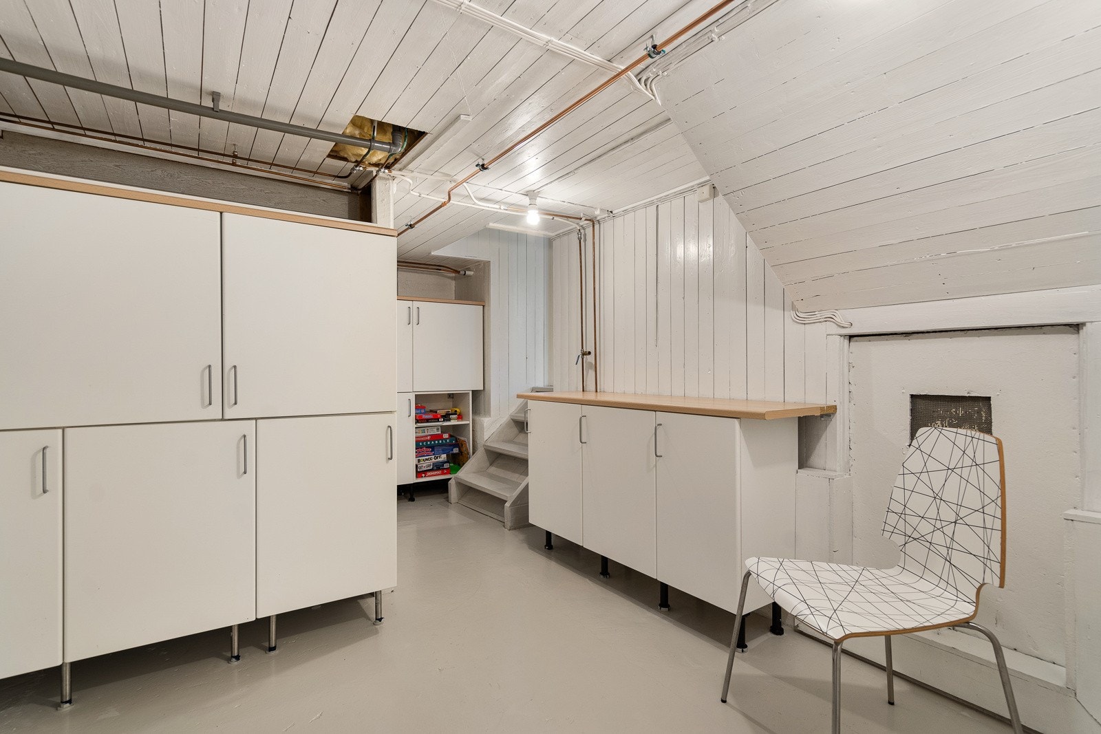Kjeller er innredet med bodplass og vaskerom Galleribilde