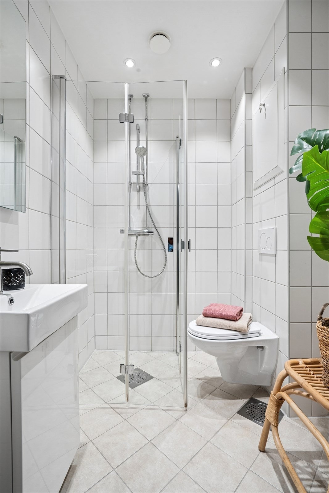 Badet har opplegg for vaskemaskin. Galleribilde