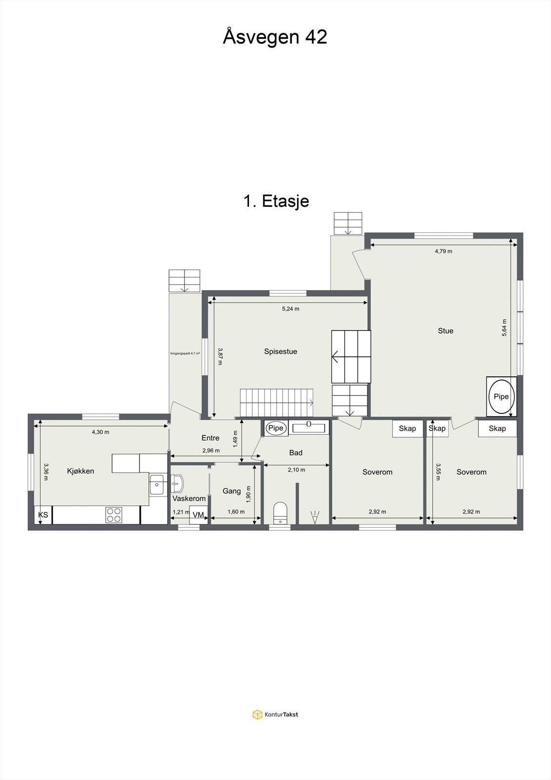 Plantegning 1 etasje. Galleribilde