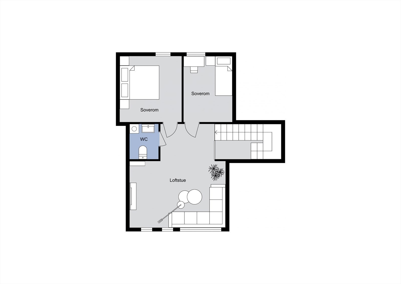 Planløsning 2. etasje Galleribilde