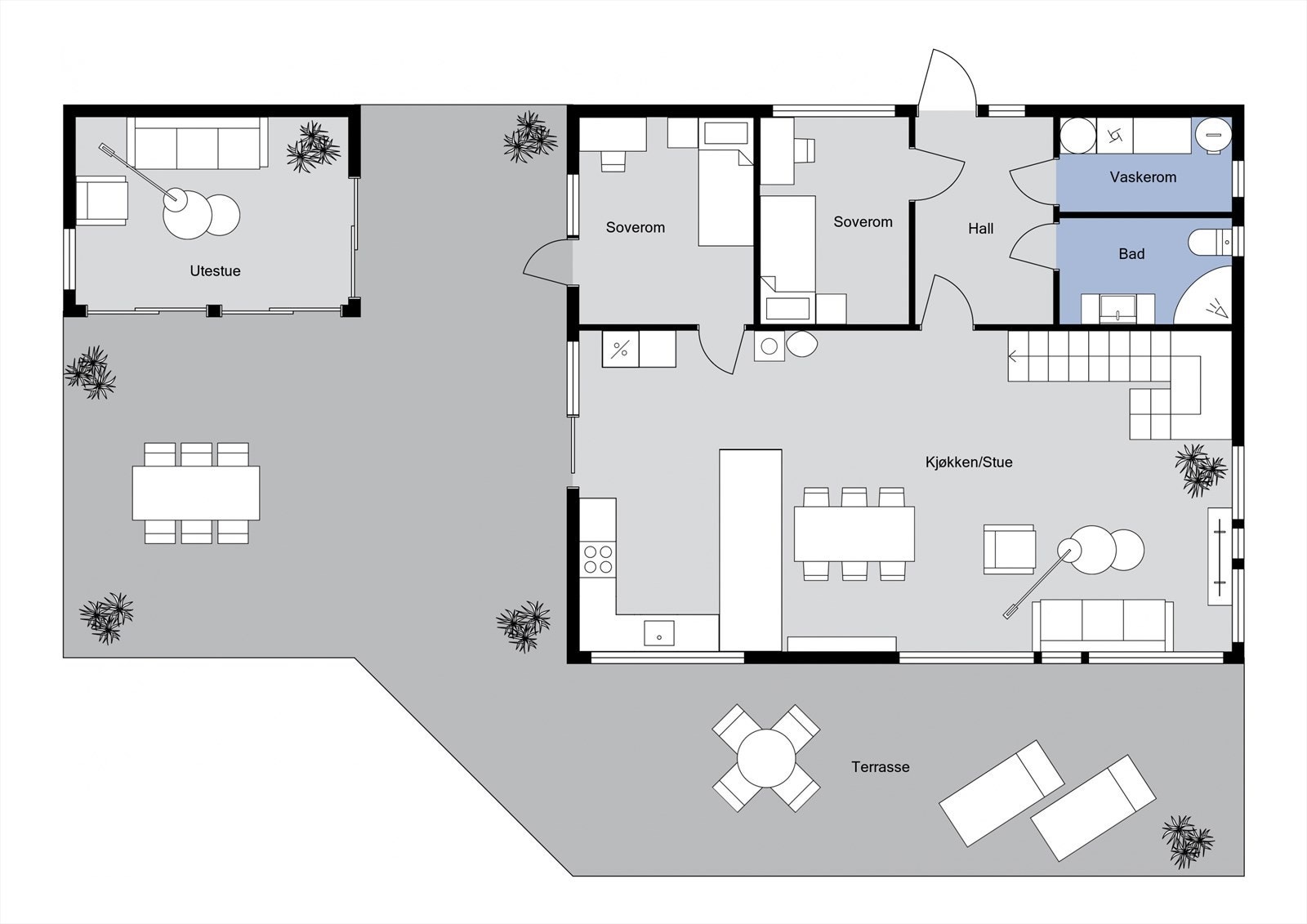 Planløsning 1. etasje Galleribilde