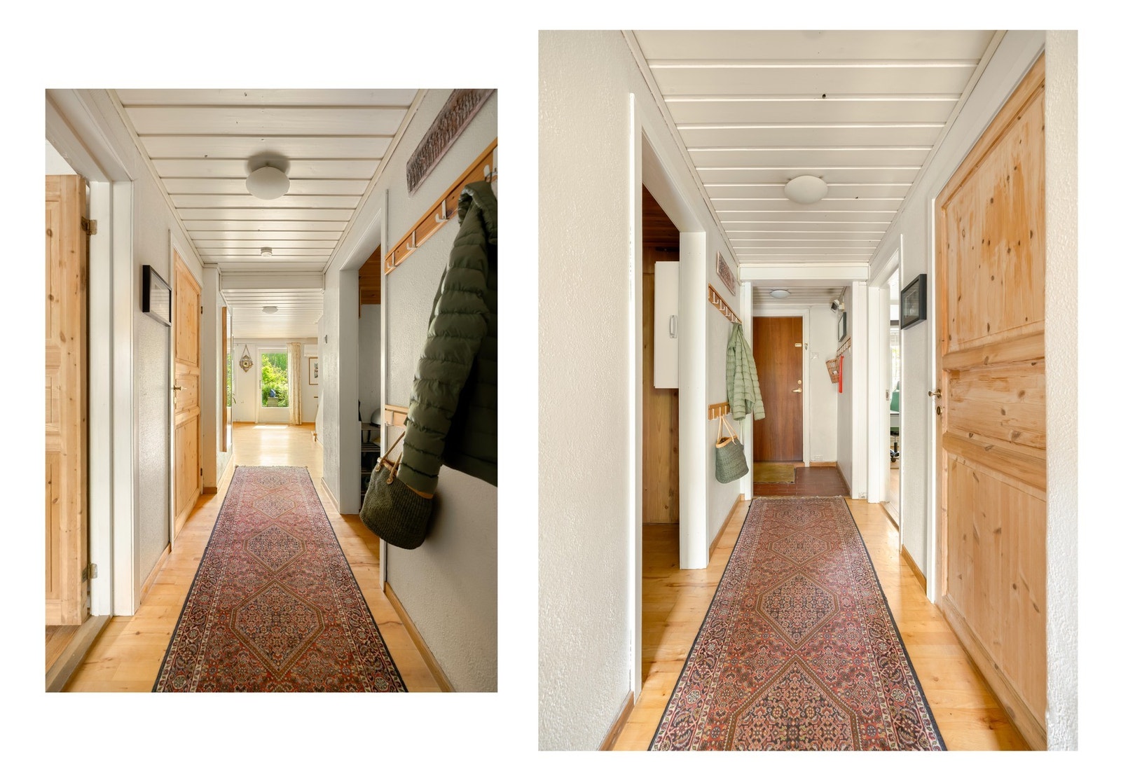 Nå er vi i gangen. Dette er da sånn det ser ut når du A: kommer hjem og B: når du drar. Galleribilde