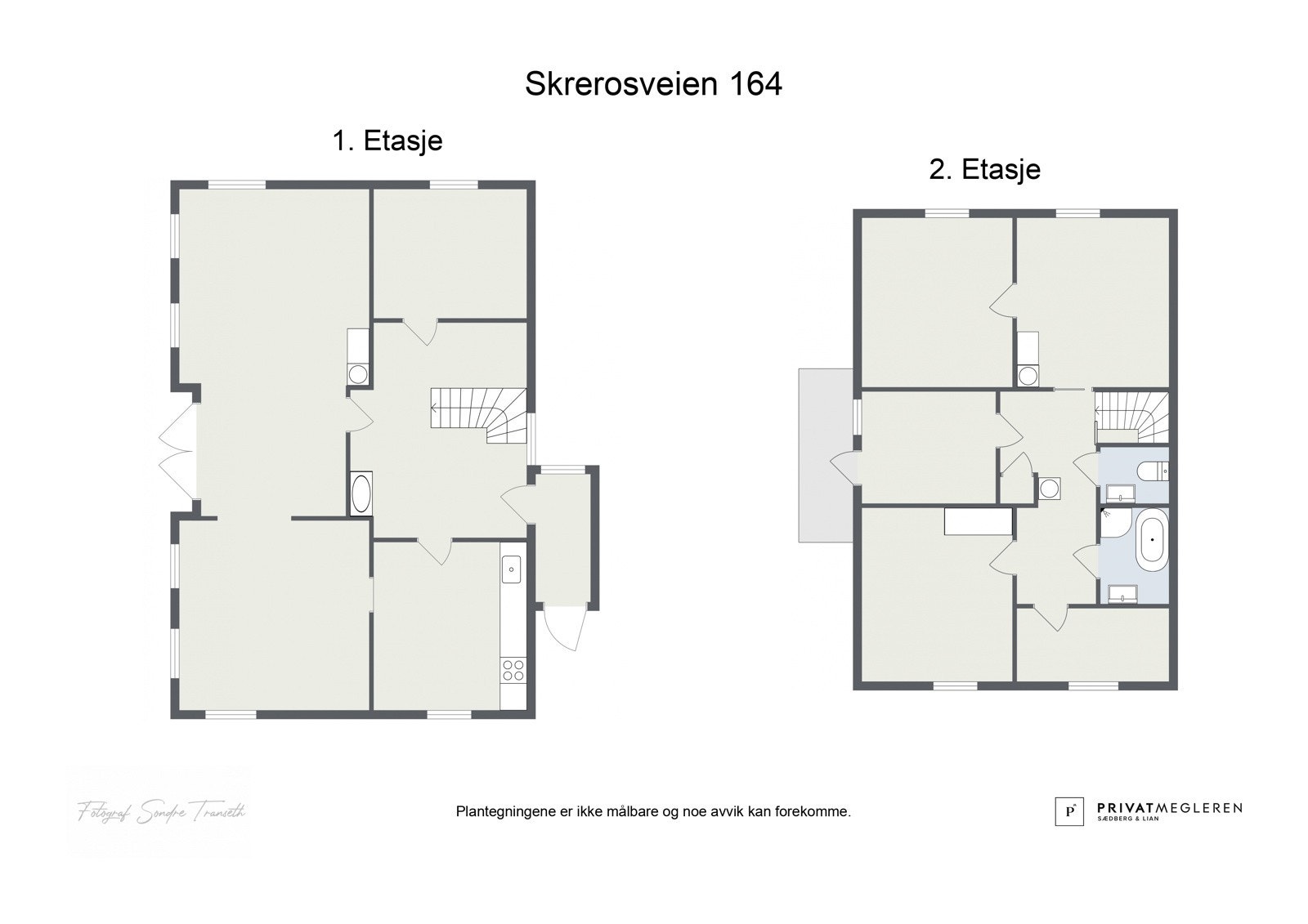 2D plantegning begge etasjer, ikke målsatt - kun en illustrasjon Galleribilde