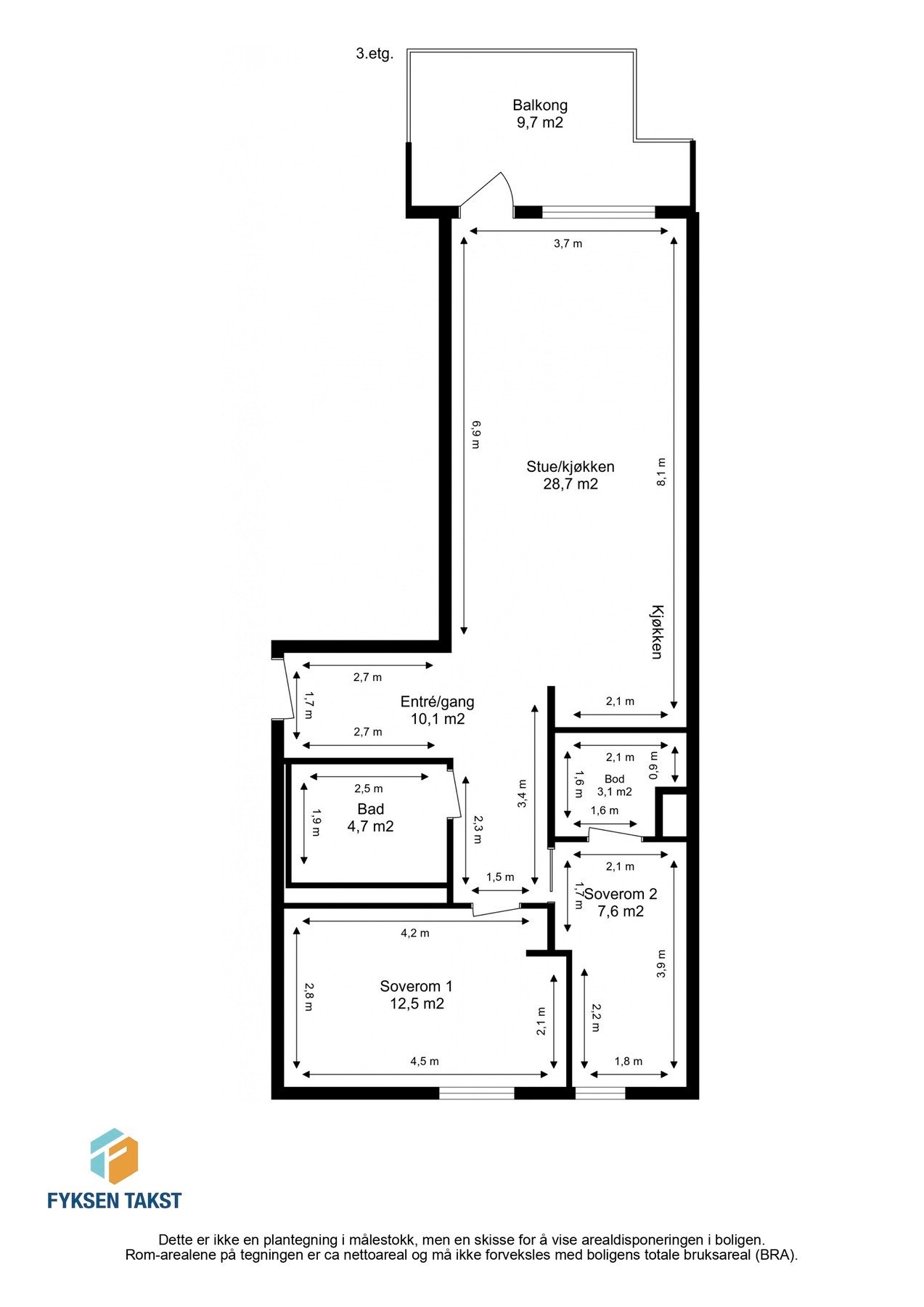 Målsatt planskisse. Galleribilde