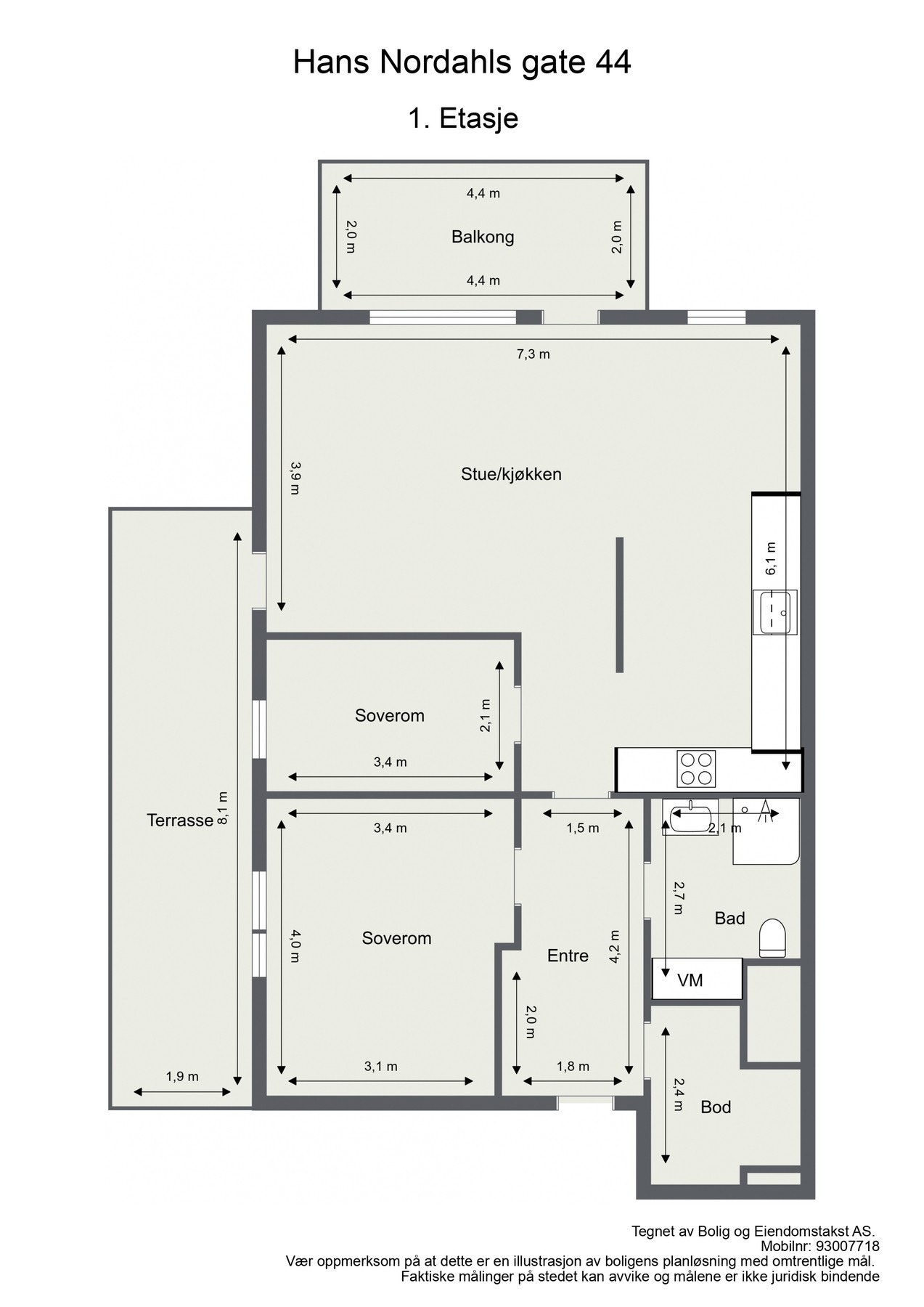 Nå skal vi inn, men først plantegning så du får orientert deg litt. Galleribilde