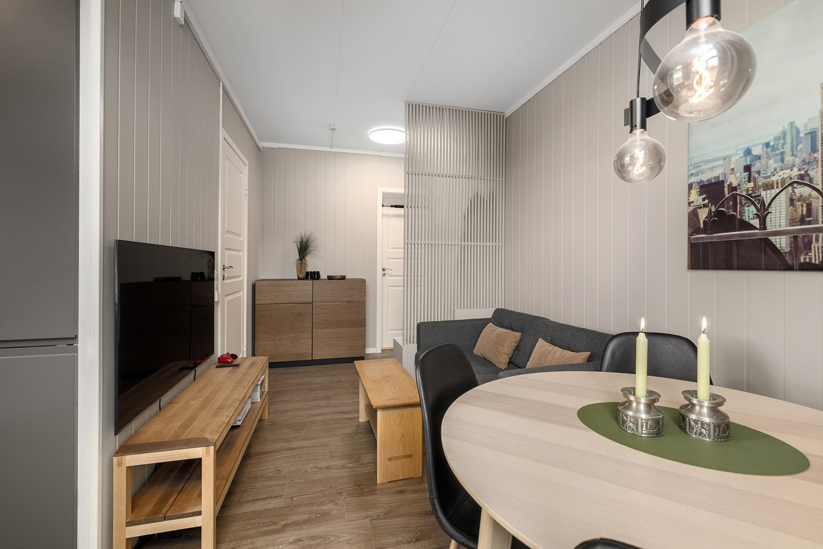 Leiligheten er lettstelt og har en smart planløsning Galleribilde