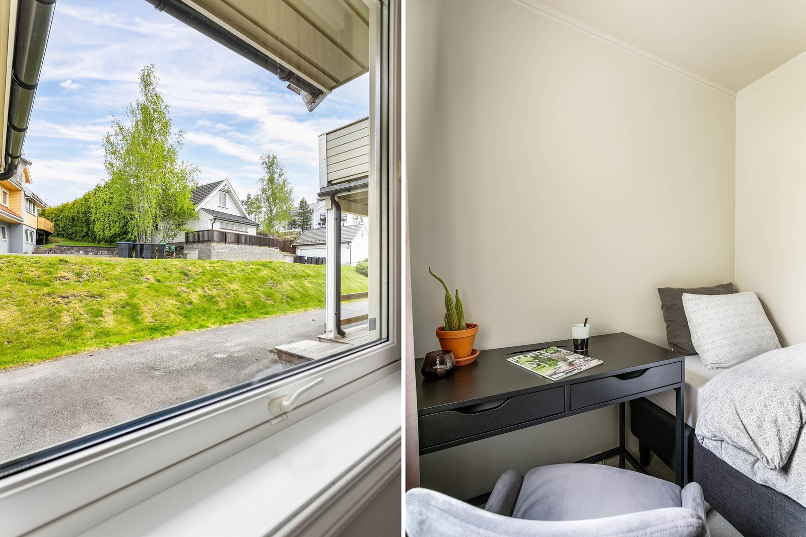 Med vindu orientert i østlig retning er soverommene ikke direkte eksponert for varmende ettermiddags- eller kveldssol. Galleribilde