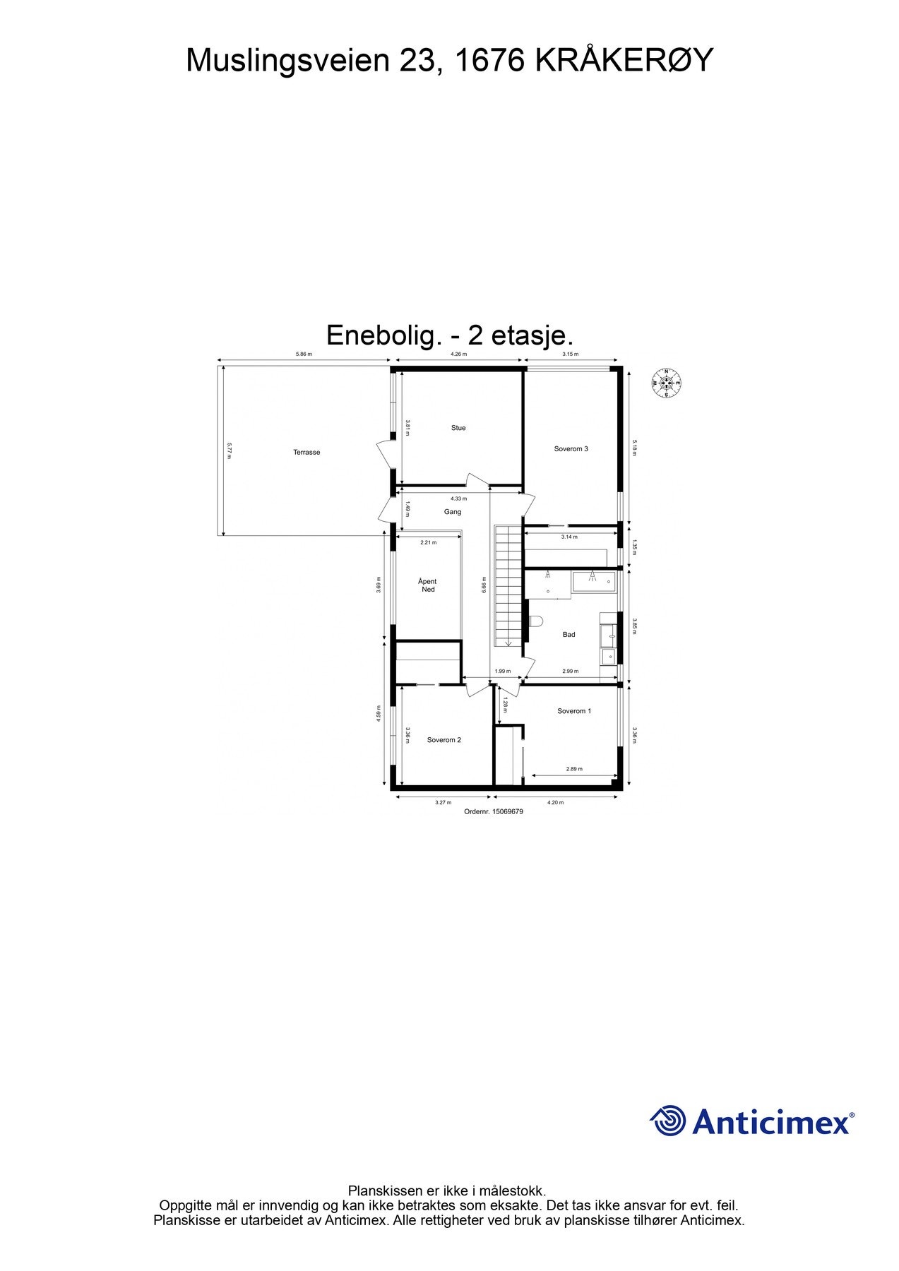 Planskisse andre etasje. Detaljer kan avvike. Galleribilde