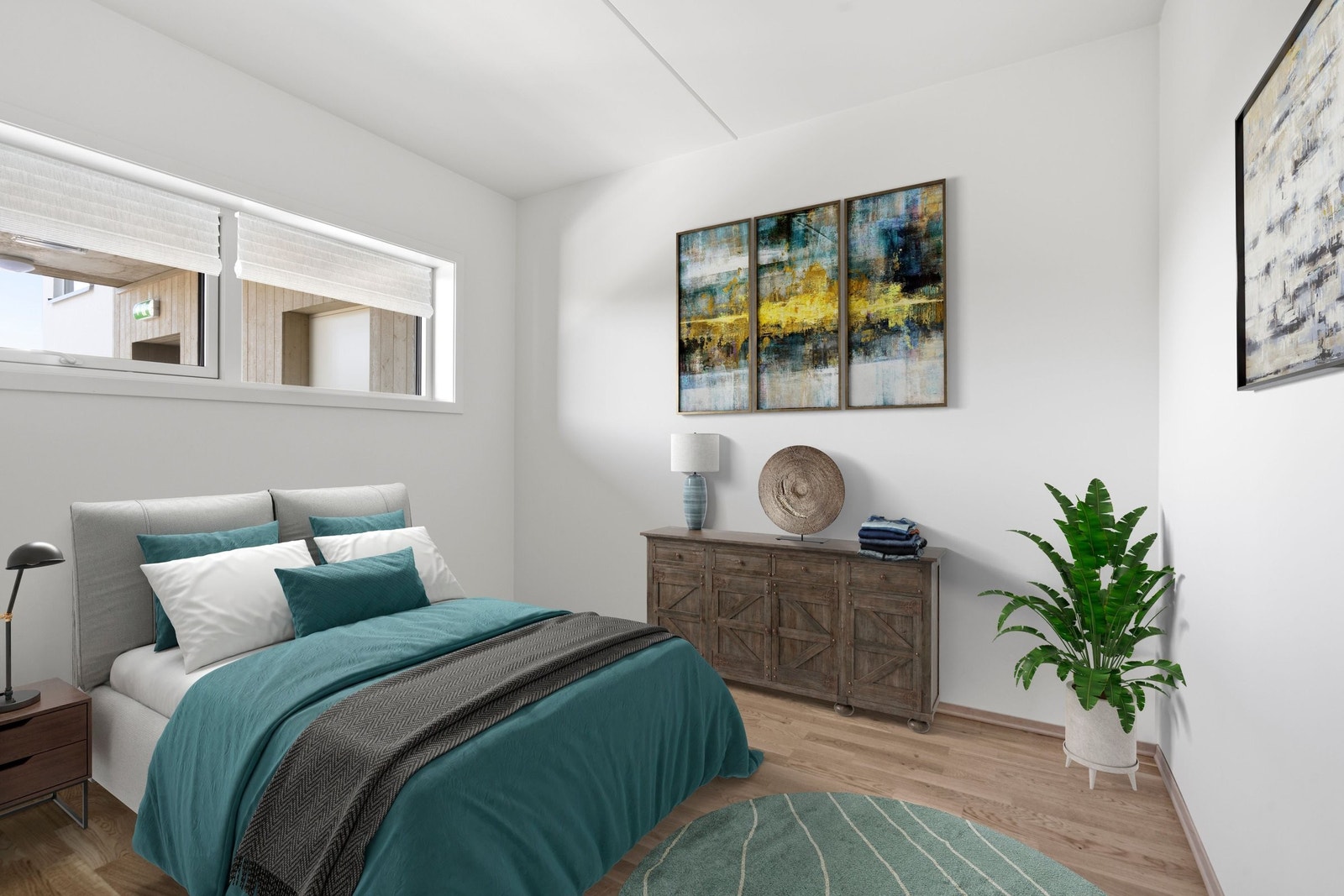 Romslig soverom med plass til garderobe Galleribilde