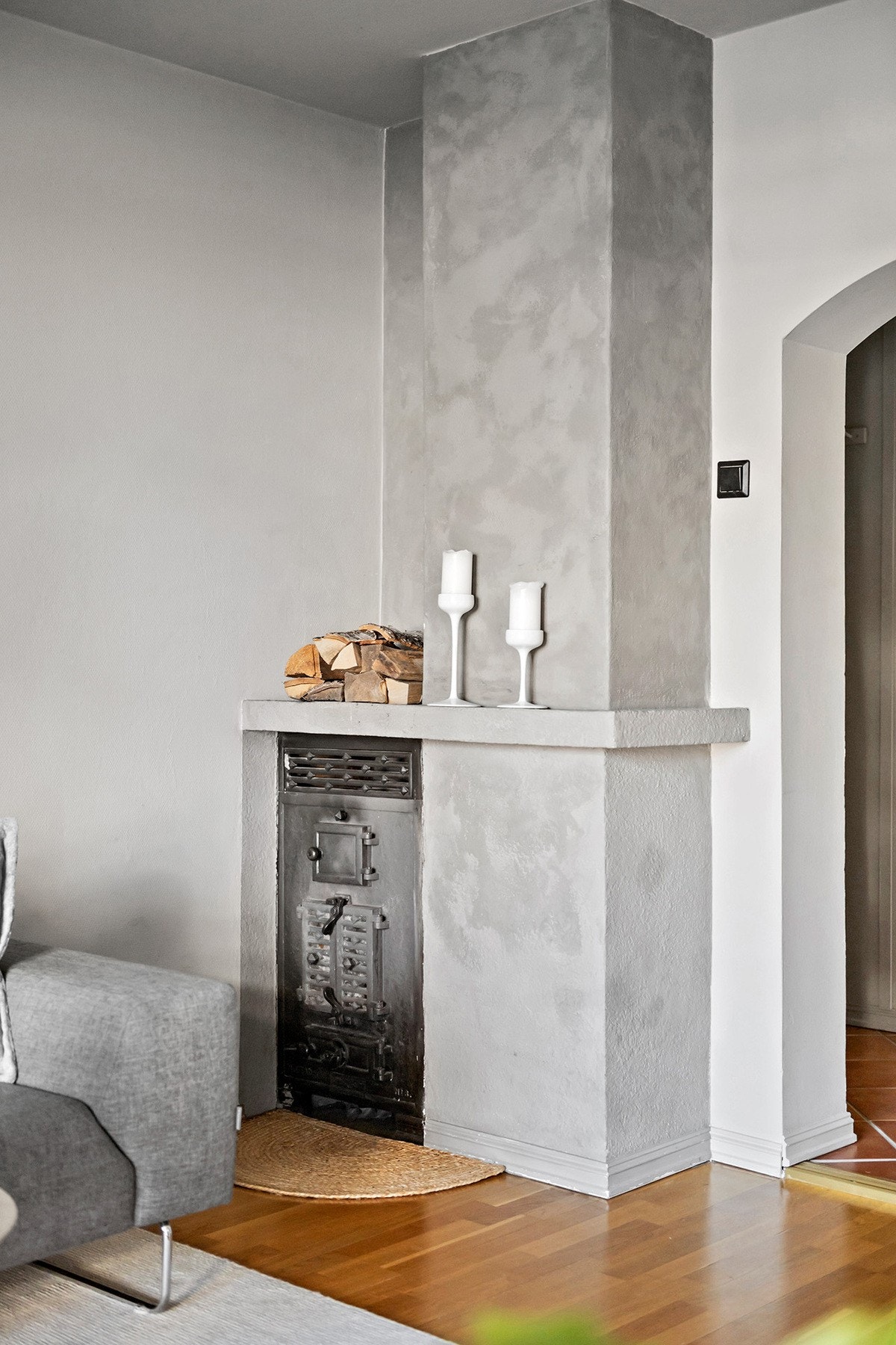 Hyggelig vedovn i stue Galleribilde